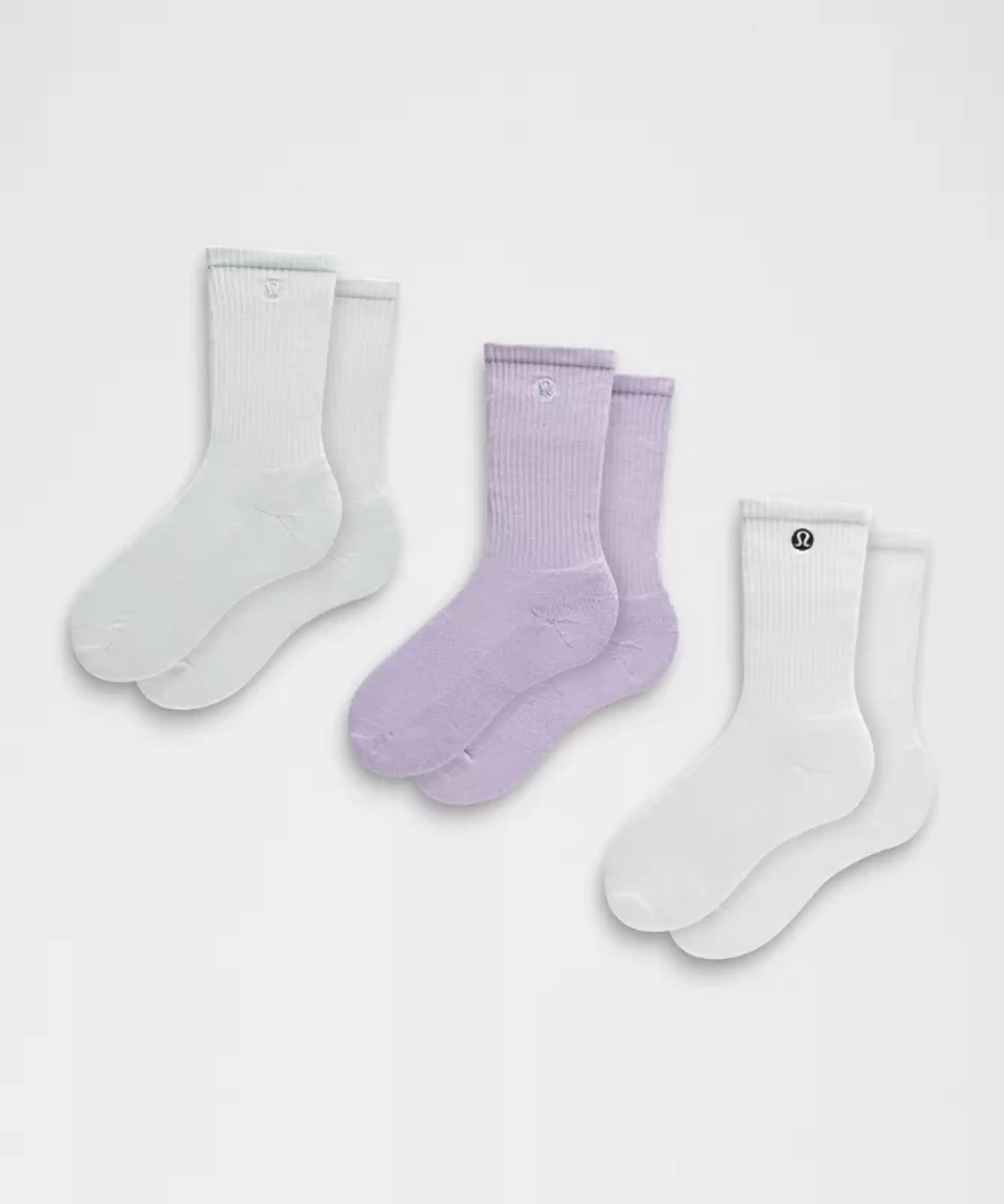 lululemon – Unisex Daily Essential Crew Socks 3 Pack – Color White – Size L