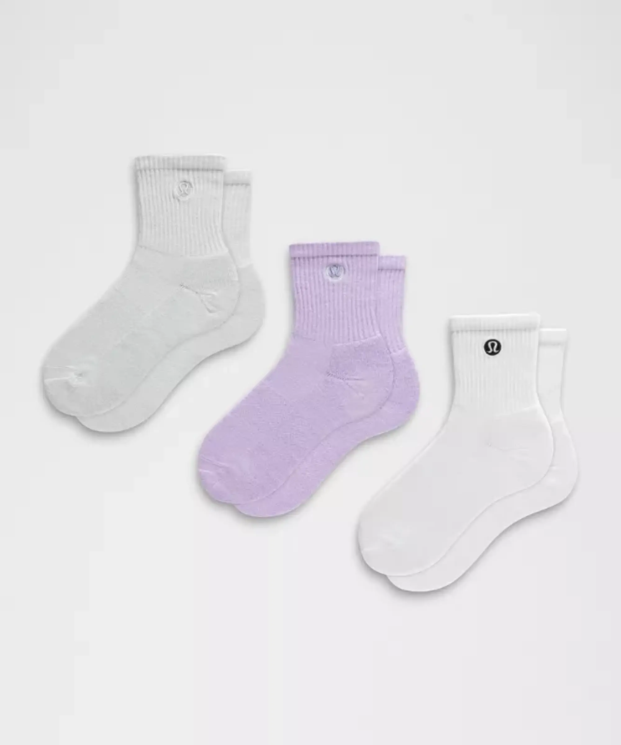 lululemon – Unisex Daily Essential Quarter Socks 3 Pack – Color White – Size L