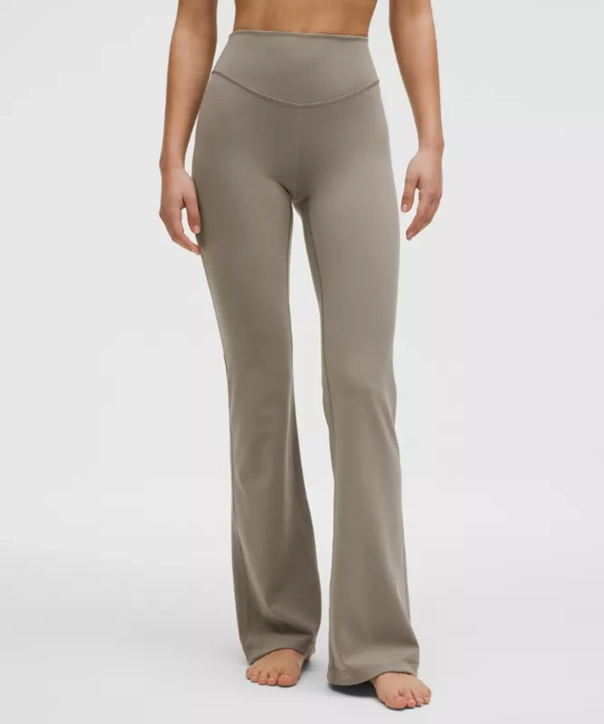 lululemon – Women's Wunder Under SmoothCover High-Rise Bootcut Pants – 34" – Color Grey/Khaki – Size 0