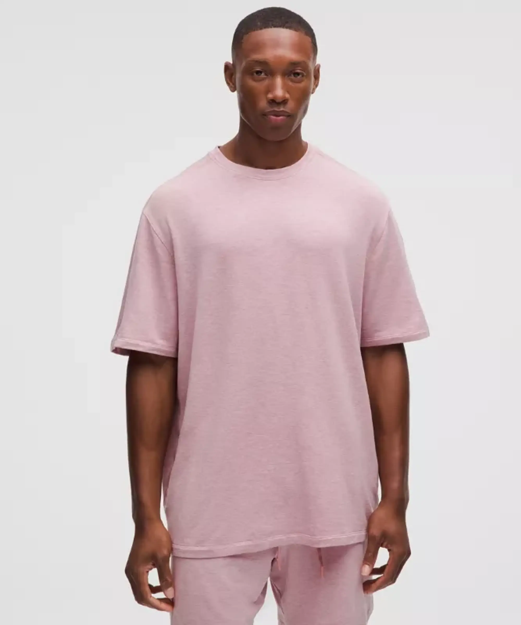 lululemon – Men's BeCalm Relaxed-Fit Short-Sleeve Shirt – Color Pink – Size L