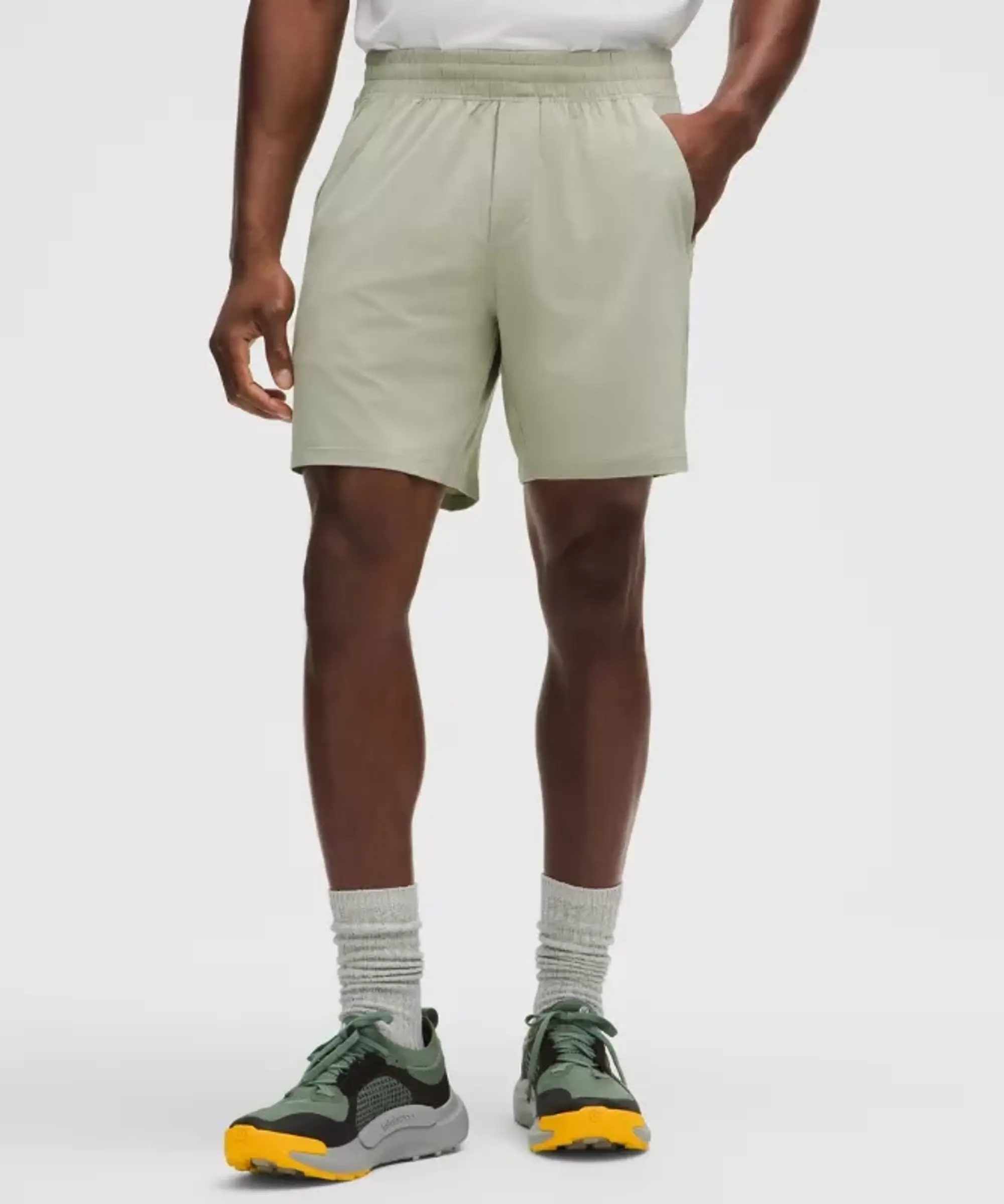 lululemon – Men's Pace Breaker Linerless Shorts – 7" – Color Green/Pastel – Size 3XL