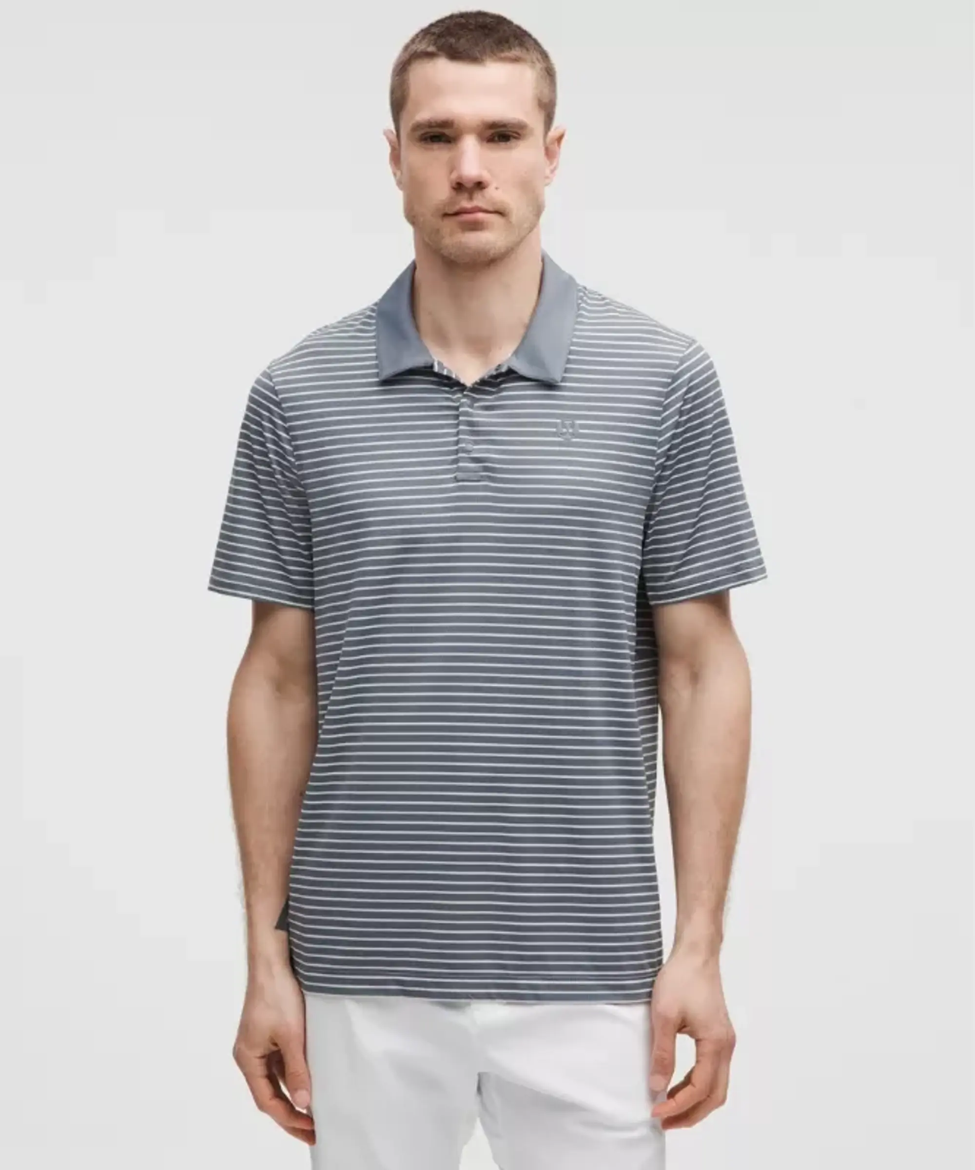 lululemon – Men's Logo Sport Polo Short-Sleeve Fit – Color Grey – Size L