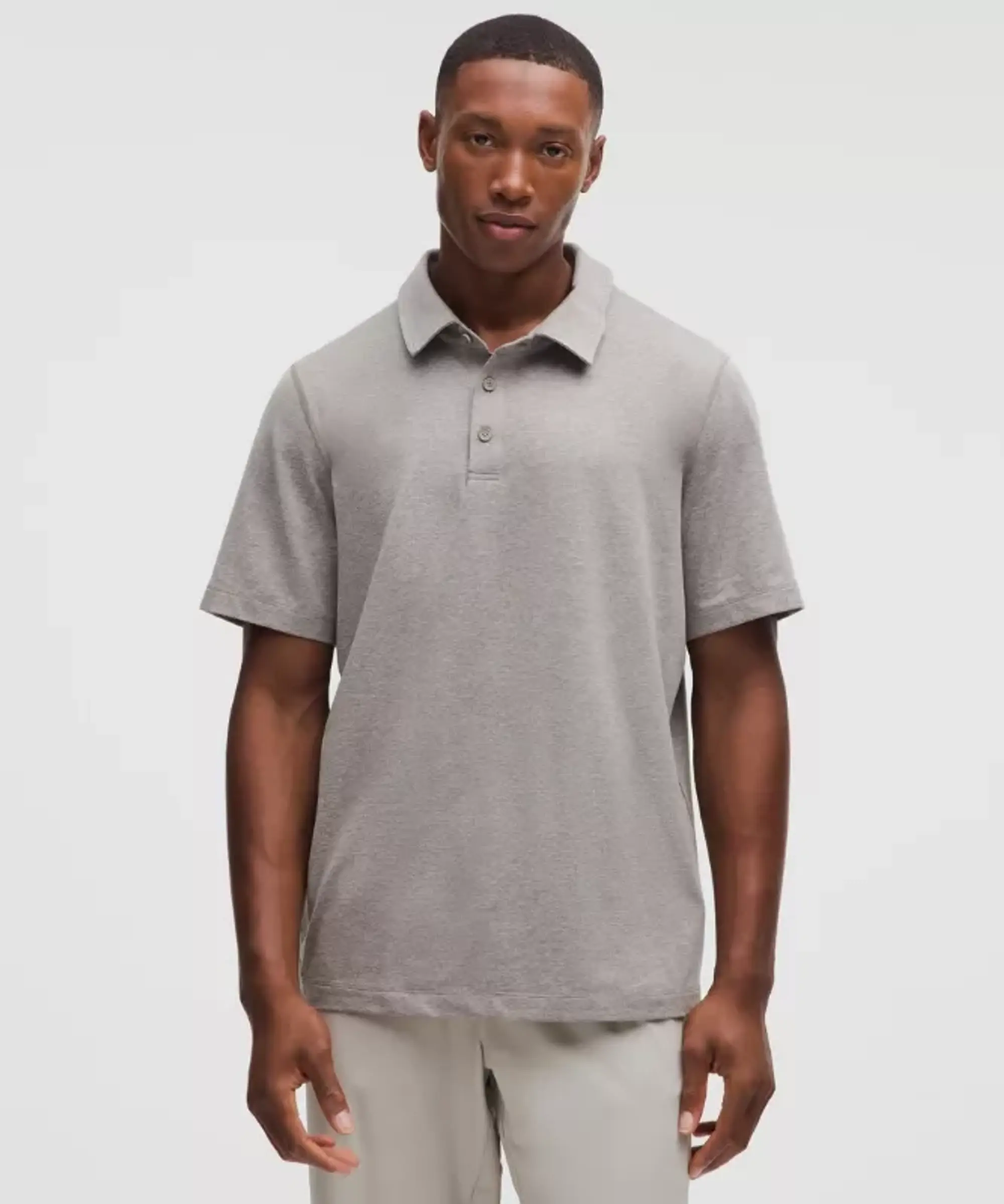 lululemon – Men's Soft Jersey Short-Sleeve Polo Shirt – Color Grey – Size L