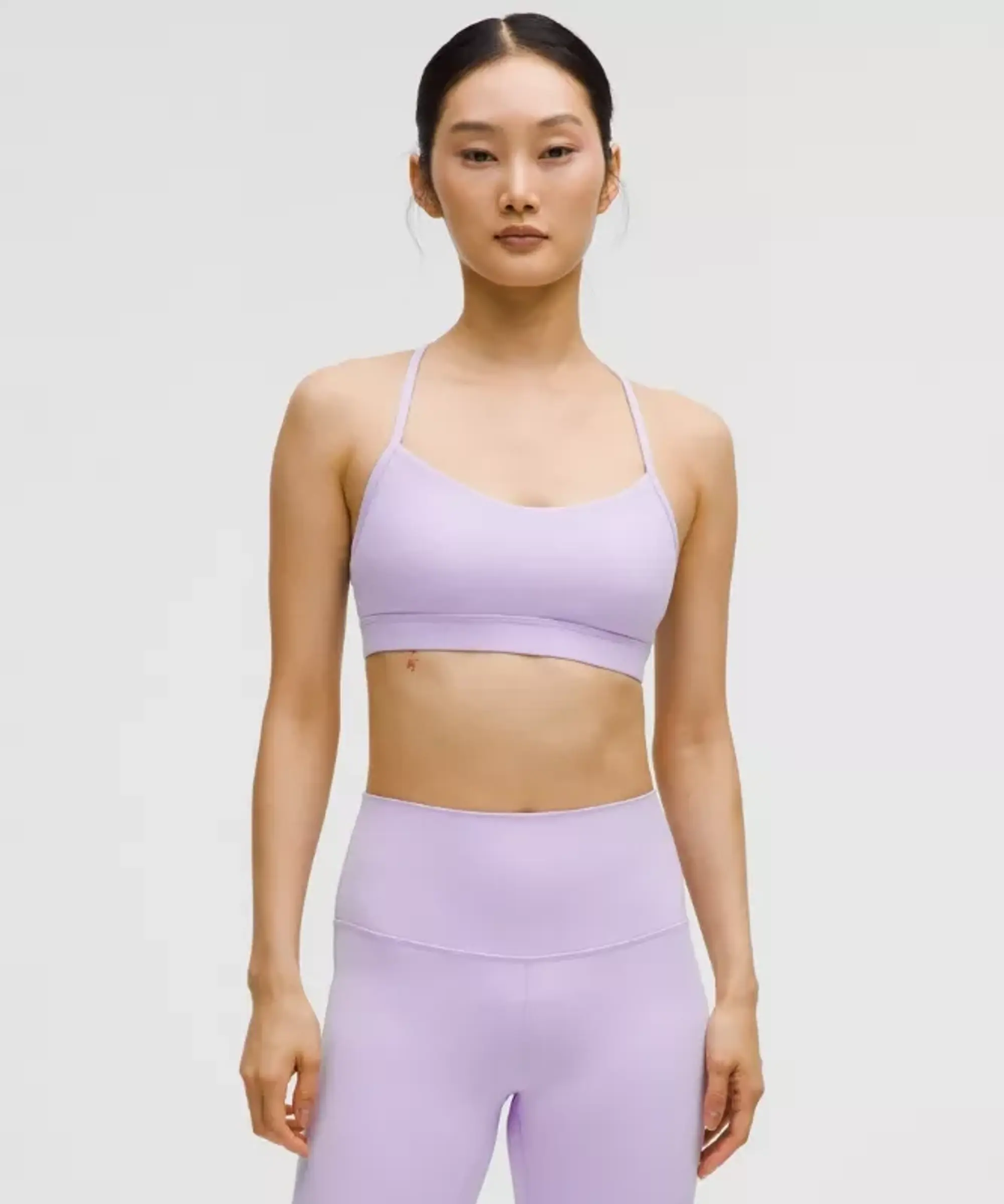lululemon – Women's Flow Y Sports Bra Nulu Light Support, A-C Cups – Color Purple – Size 10