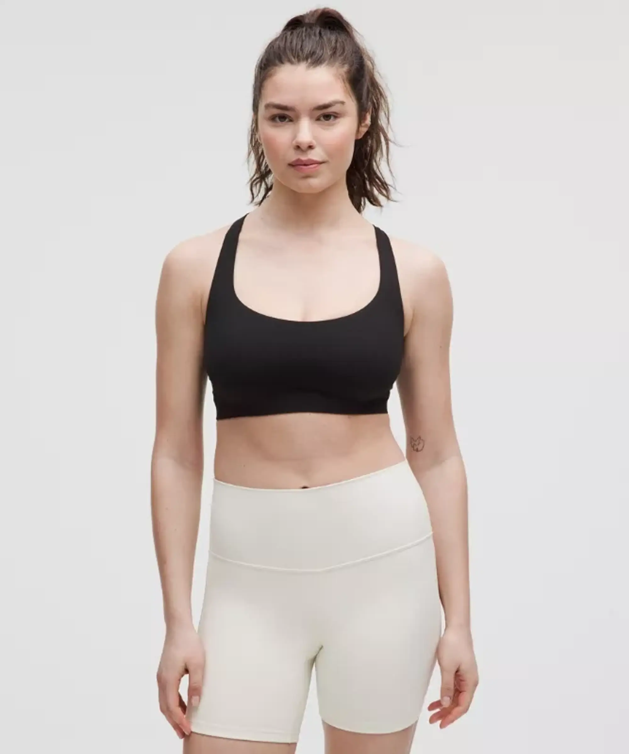 lululemon – Women's FlexyFlex Strappy Yoga Sports Bra Light Support, D-DDD Cups – Color Black – Size L/XL