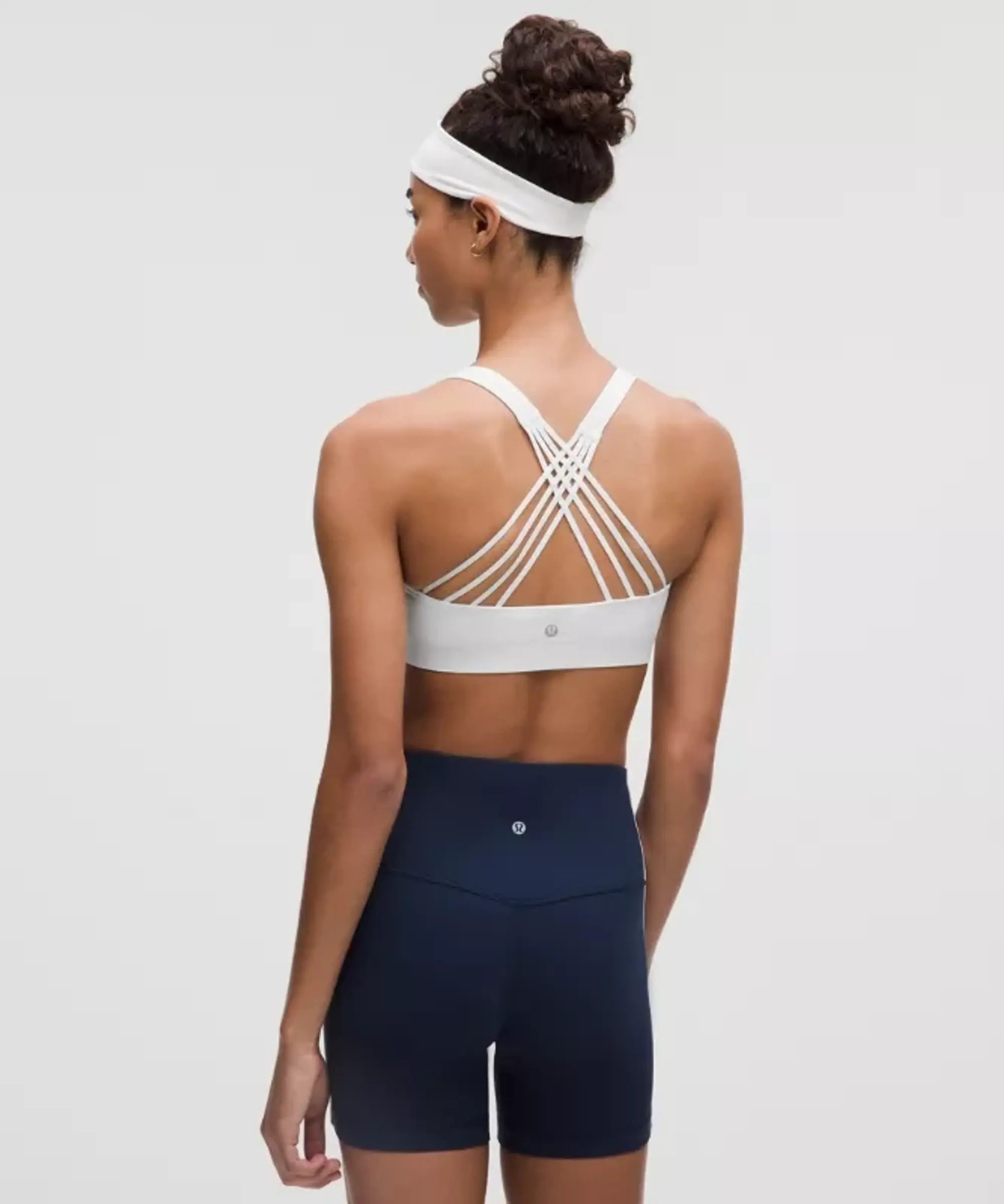 lululemon – Women's FlexyFlex Strappy Yoga Sports Bra Light Support, A-C Cups – Color White – Size L/XL