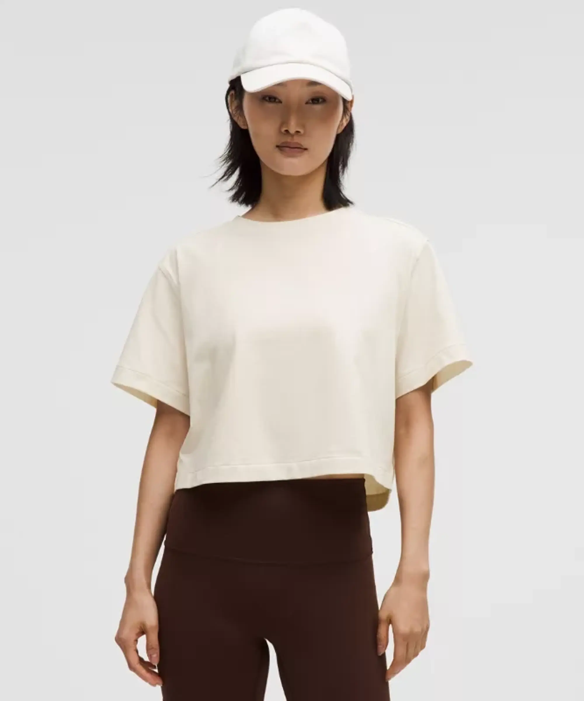 lululemon – Women's All Yours Organic Cropped T-Shirt – Color White – Size L