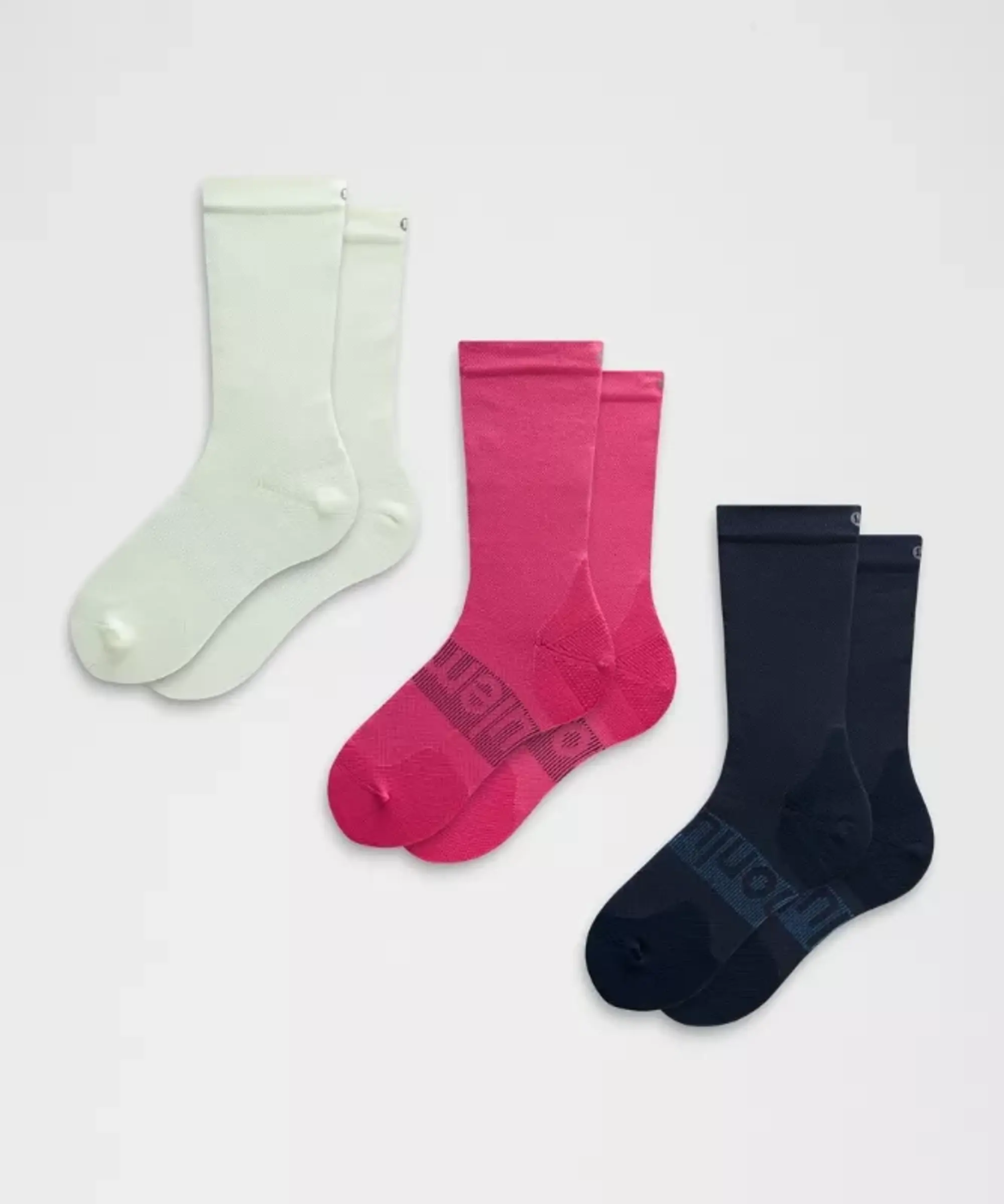 lululemon – Women's Power Stride Crew Socks 3 Pack – Color Blue – Size L
