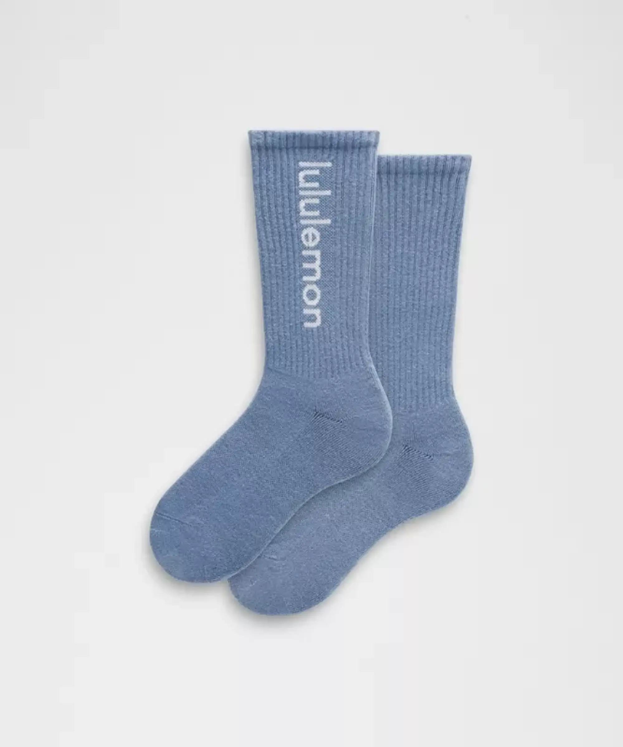 lululemon – Unisex Daily Essential Crew Socks Wordmark – Color White – Size L