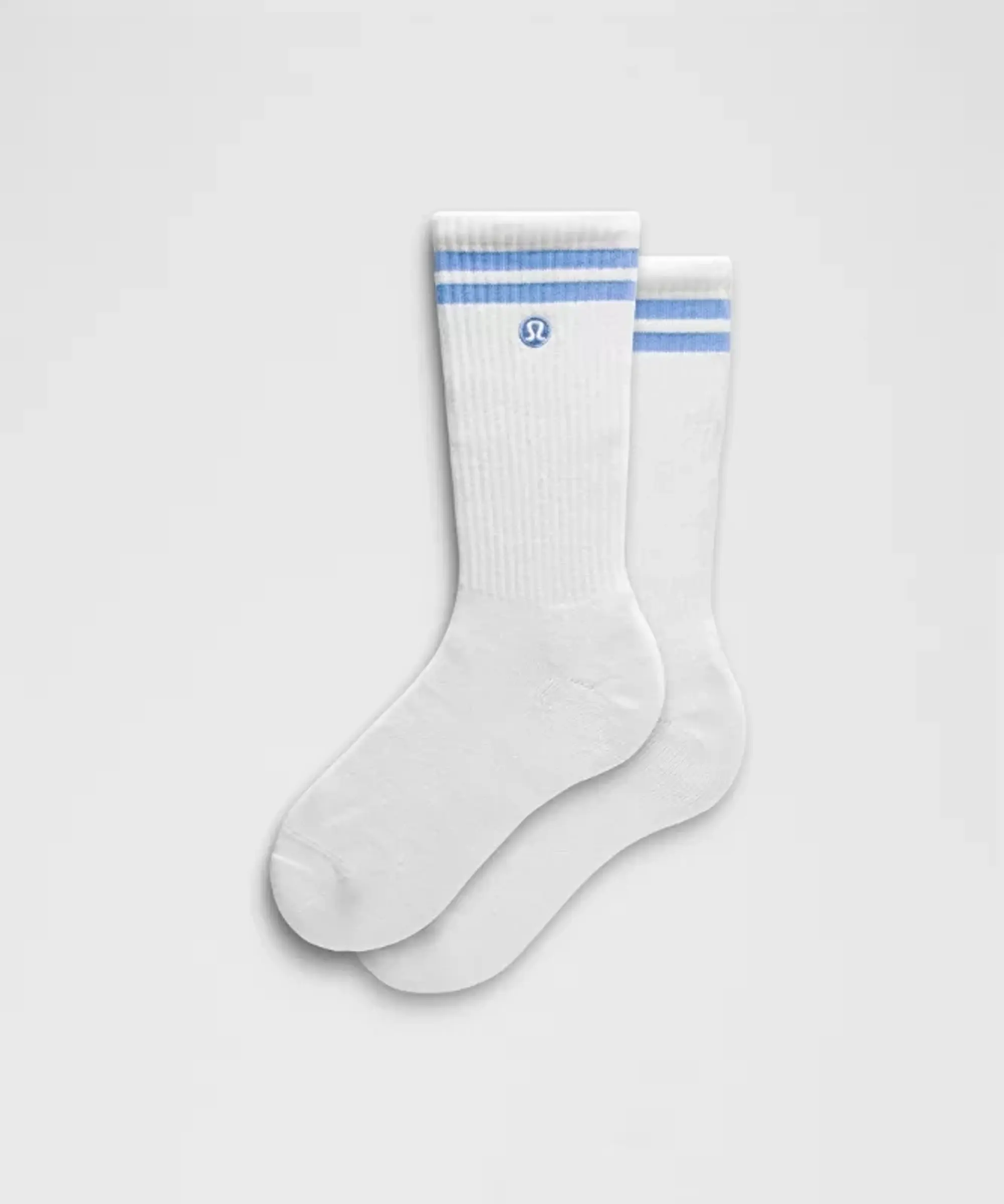 lululemon – Unisex Daily Essential Crew Socks Stripe – Color White – Size L