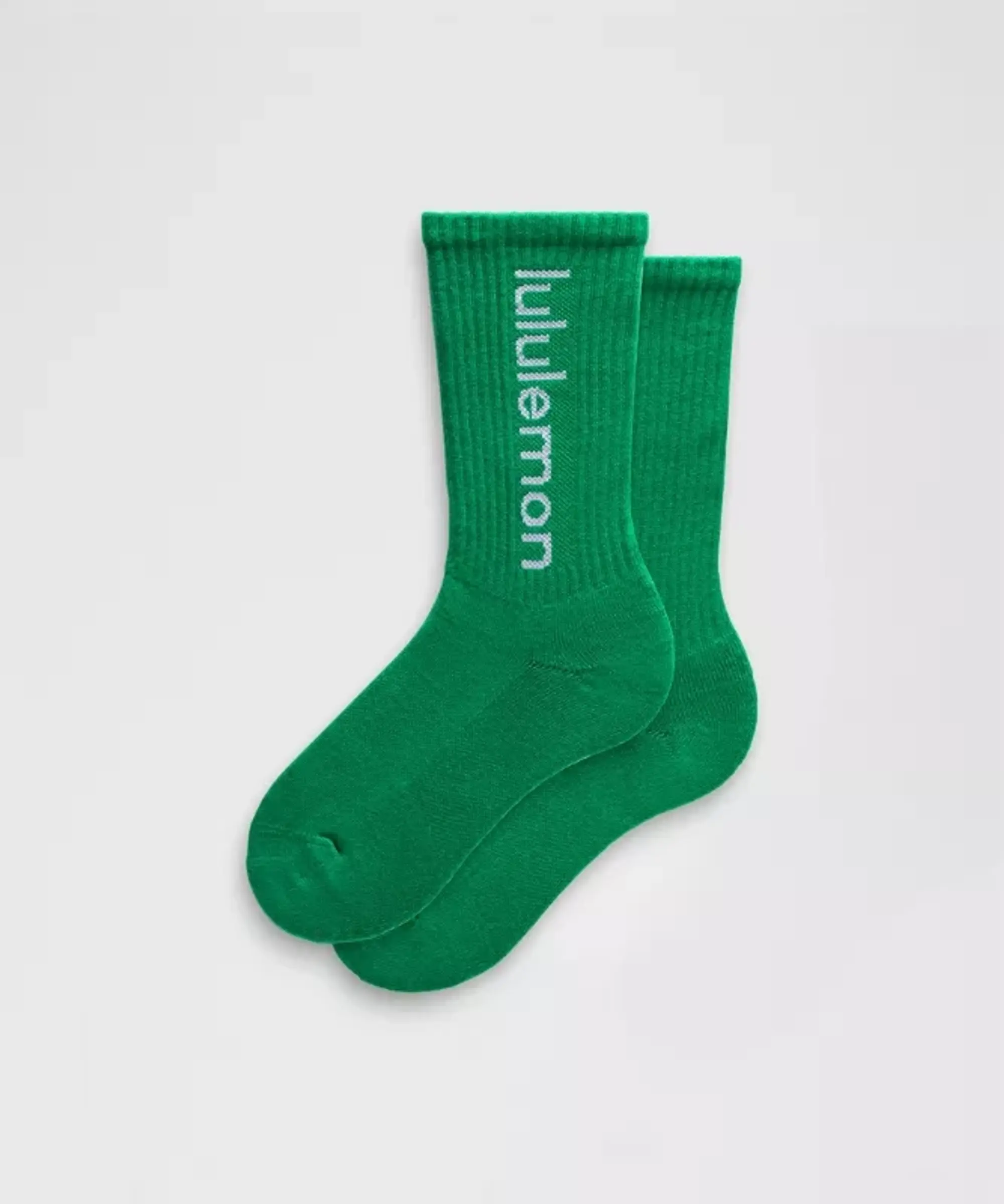 lululemon – Unisex Daily Essential Crew Socks Wordmark – Color Green – Size L