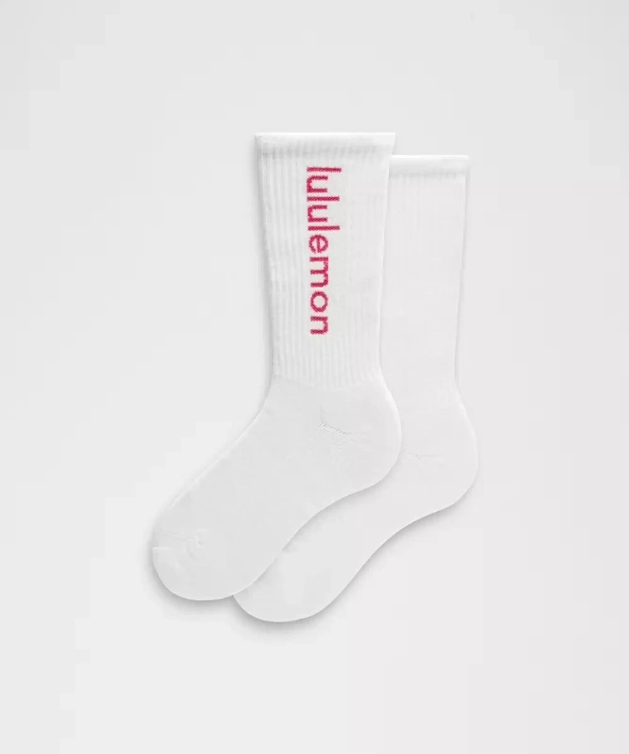 lululemon – Unisex Daily Essential Crew Socks Wordmark – Color White – Size L