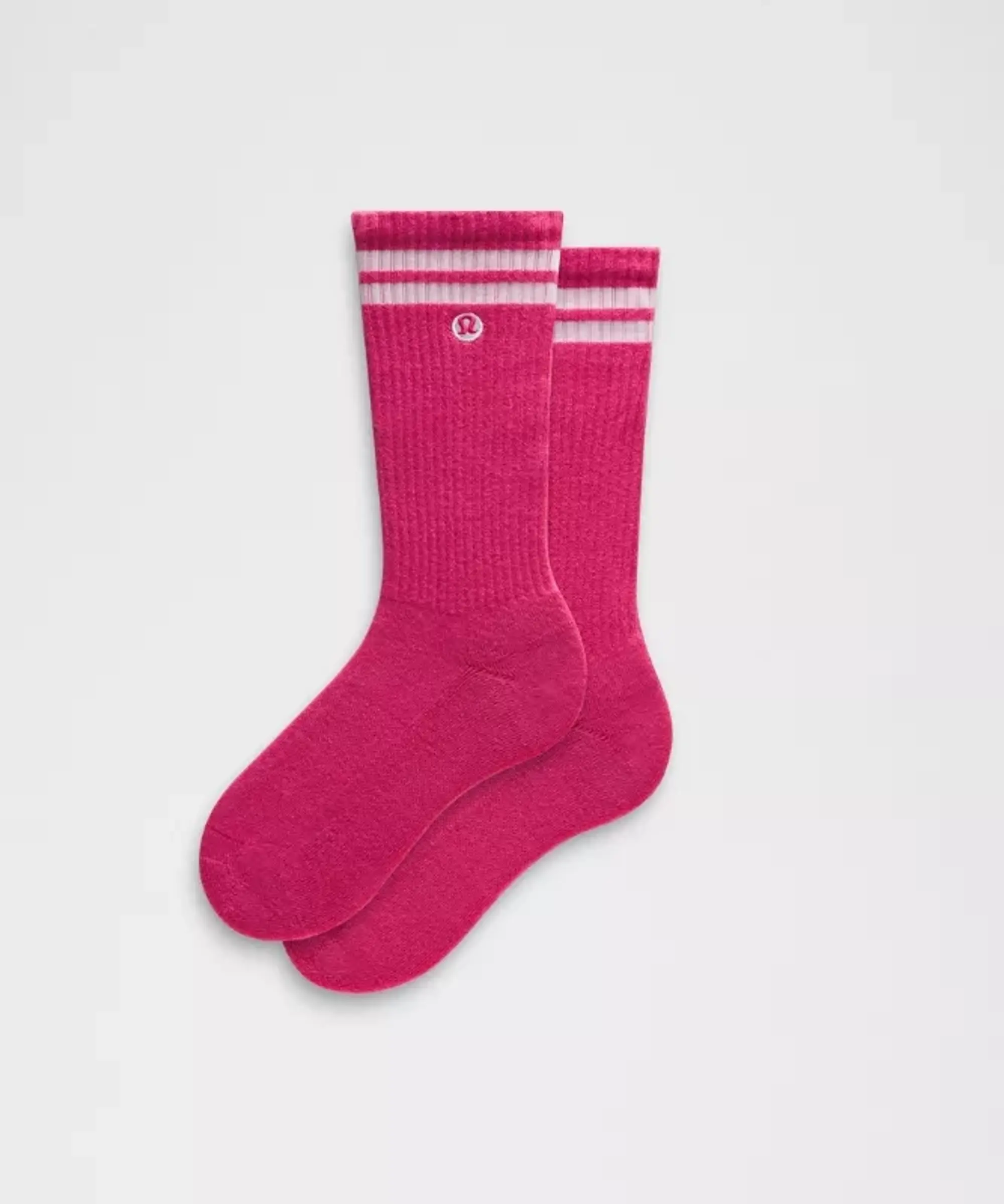 lululemon – Unisex Daily Essential Crew Socks Stripe – Color White – Size L