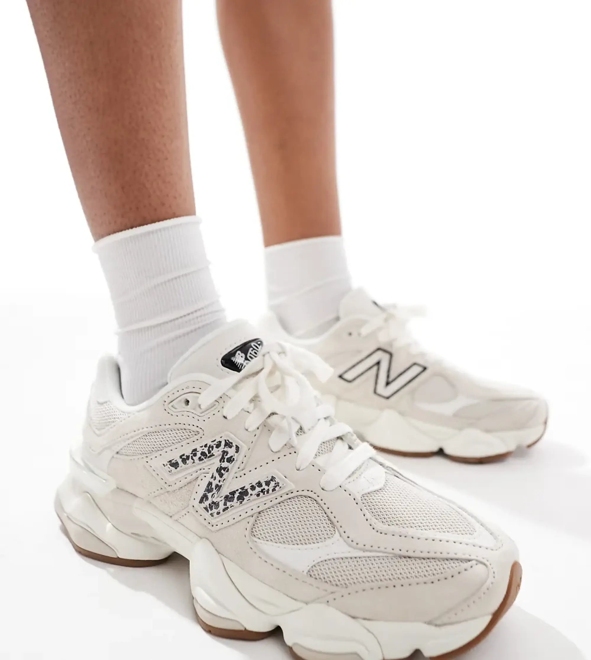 New Balance 9060 In Beige With Leopard Print Detail - Exclusive To Asos-Neutral