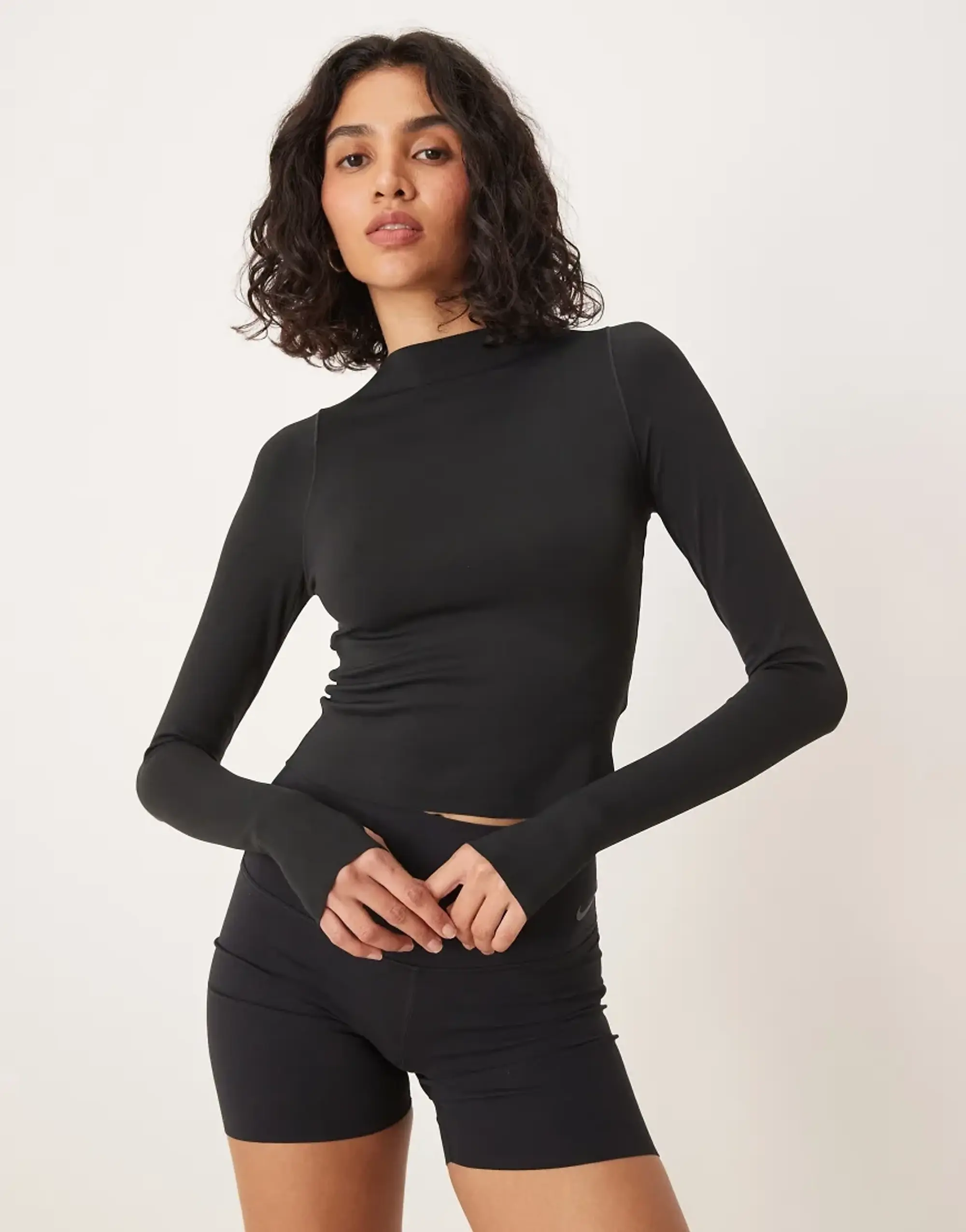 Nike Training Zenvy Dri-Fit Soft Touch Long Sleeved Top In Black