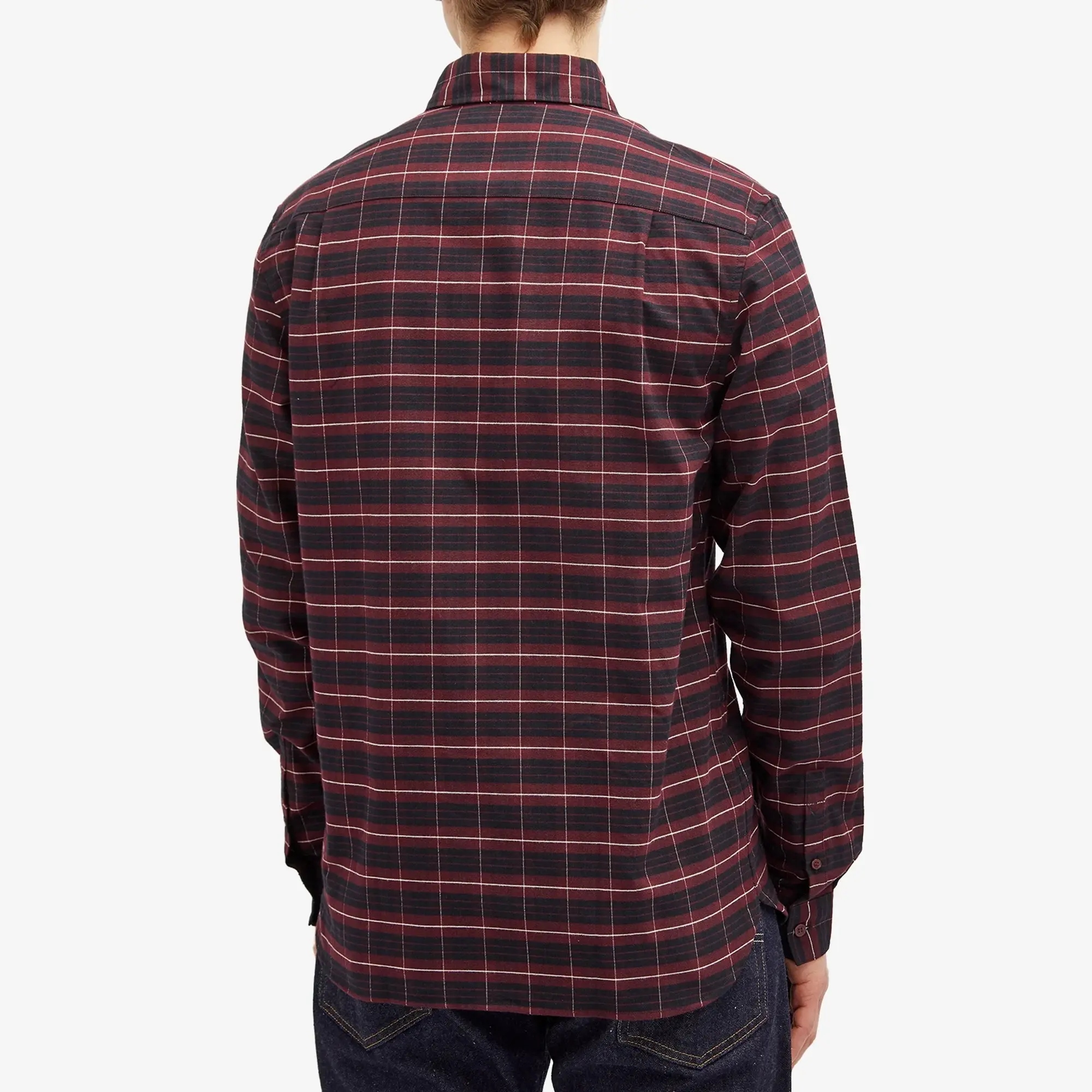 Fred Perry Men's Brushed Tartan Oxford Shirt Oxblood