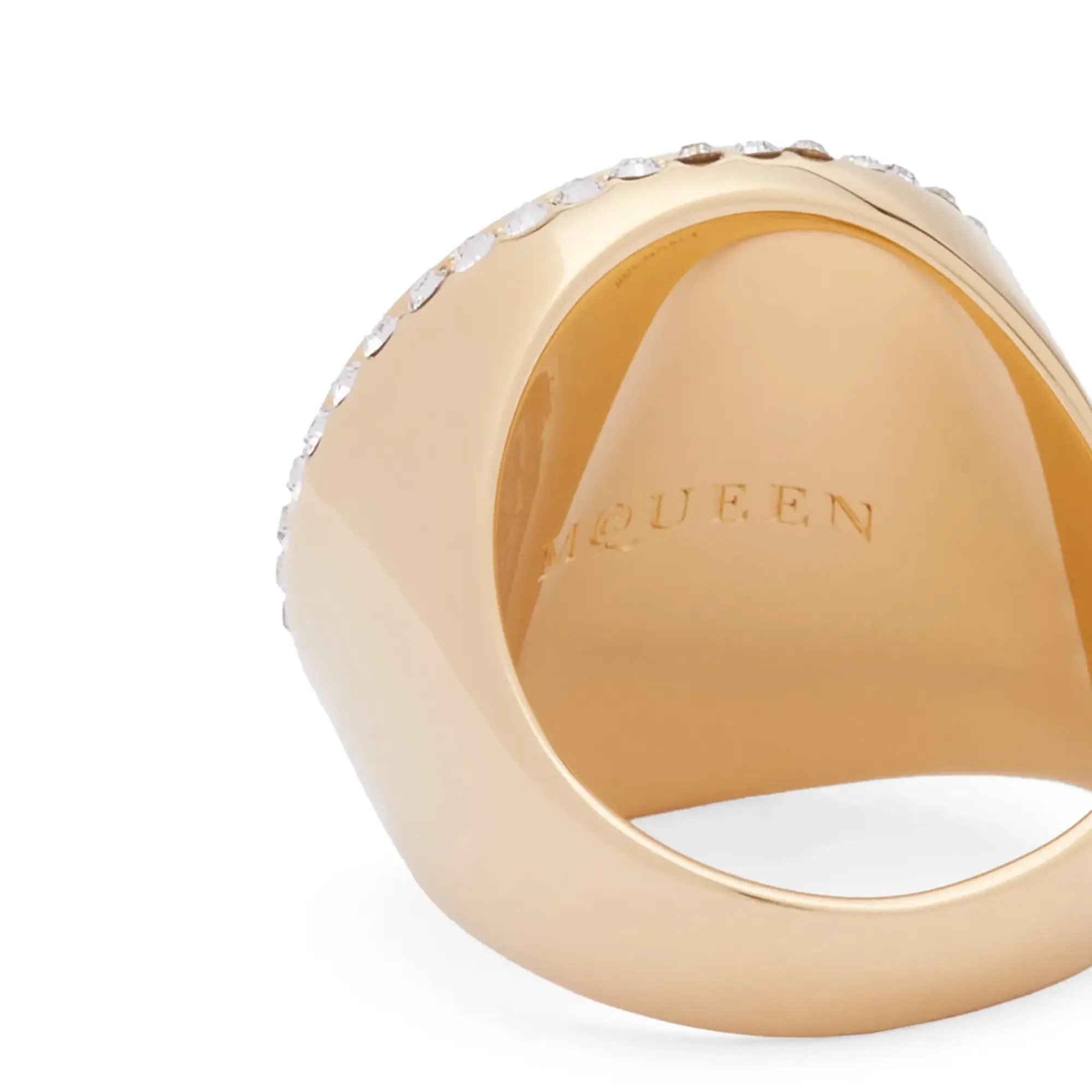 Alexander McQueen Men's Sovereign Skull Ring Gold