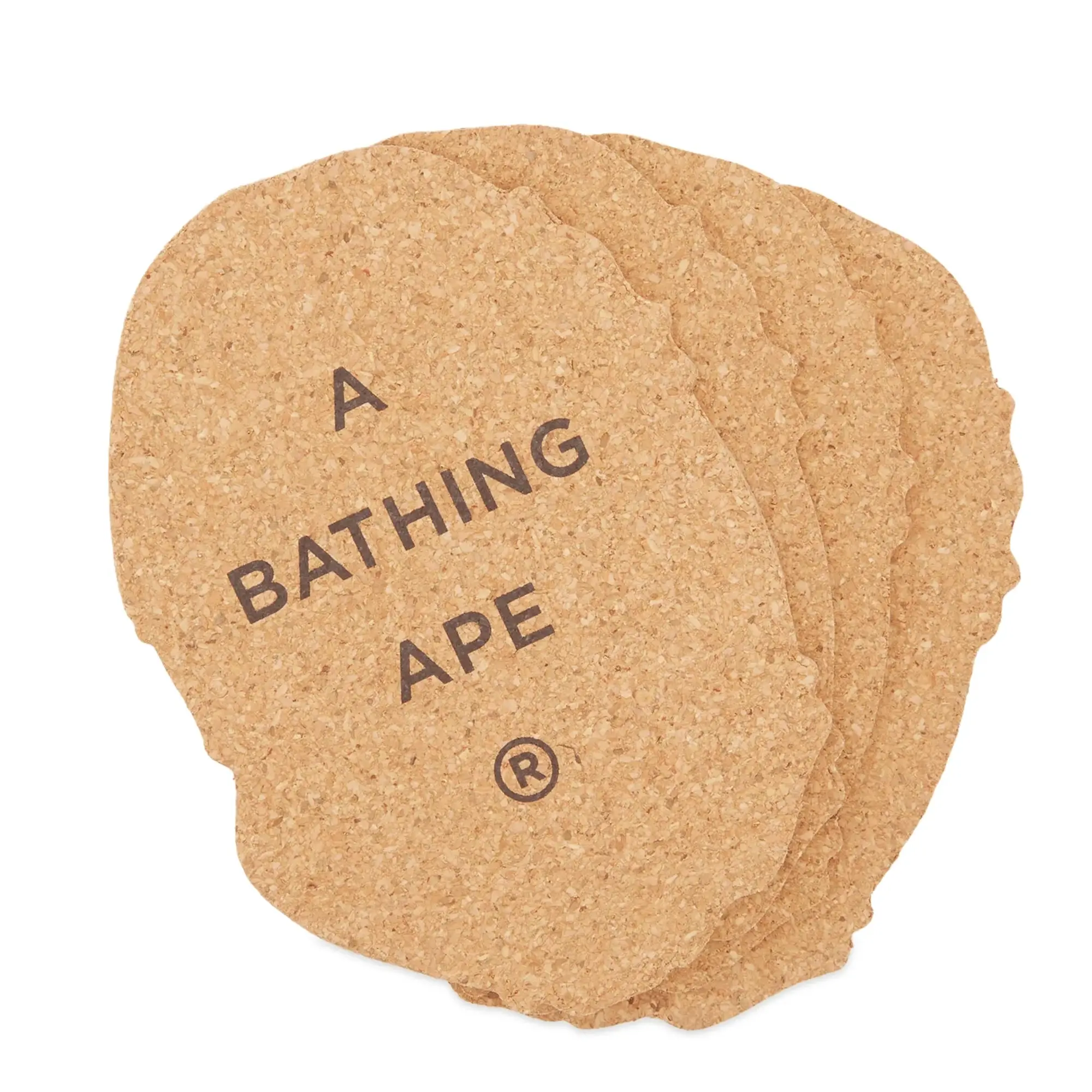 A Bathing Ape Men's Head Cork Coaster Beige