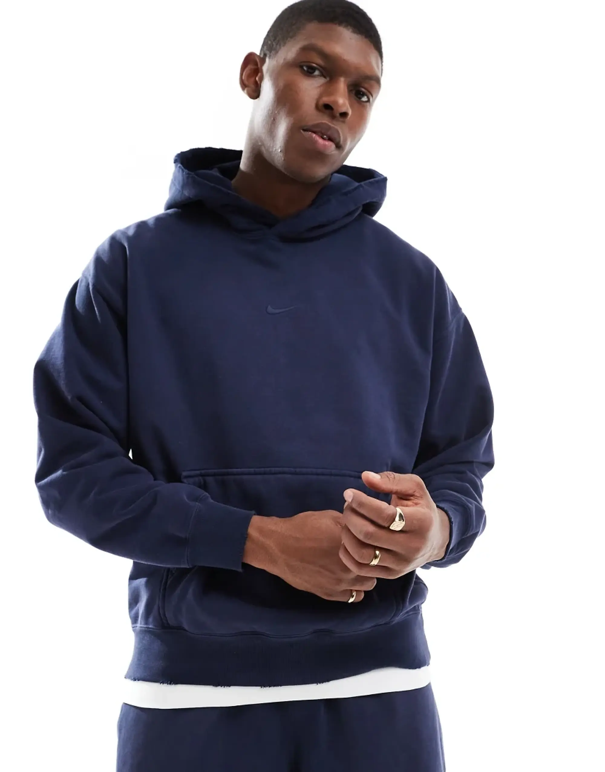 Nike Nam Washed Hoodie - Blue - Mens