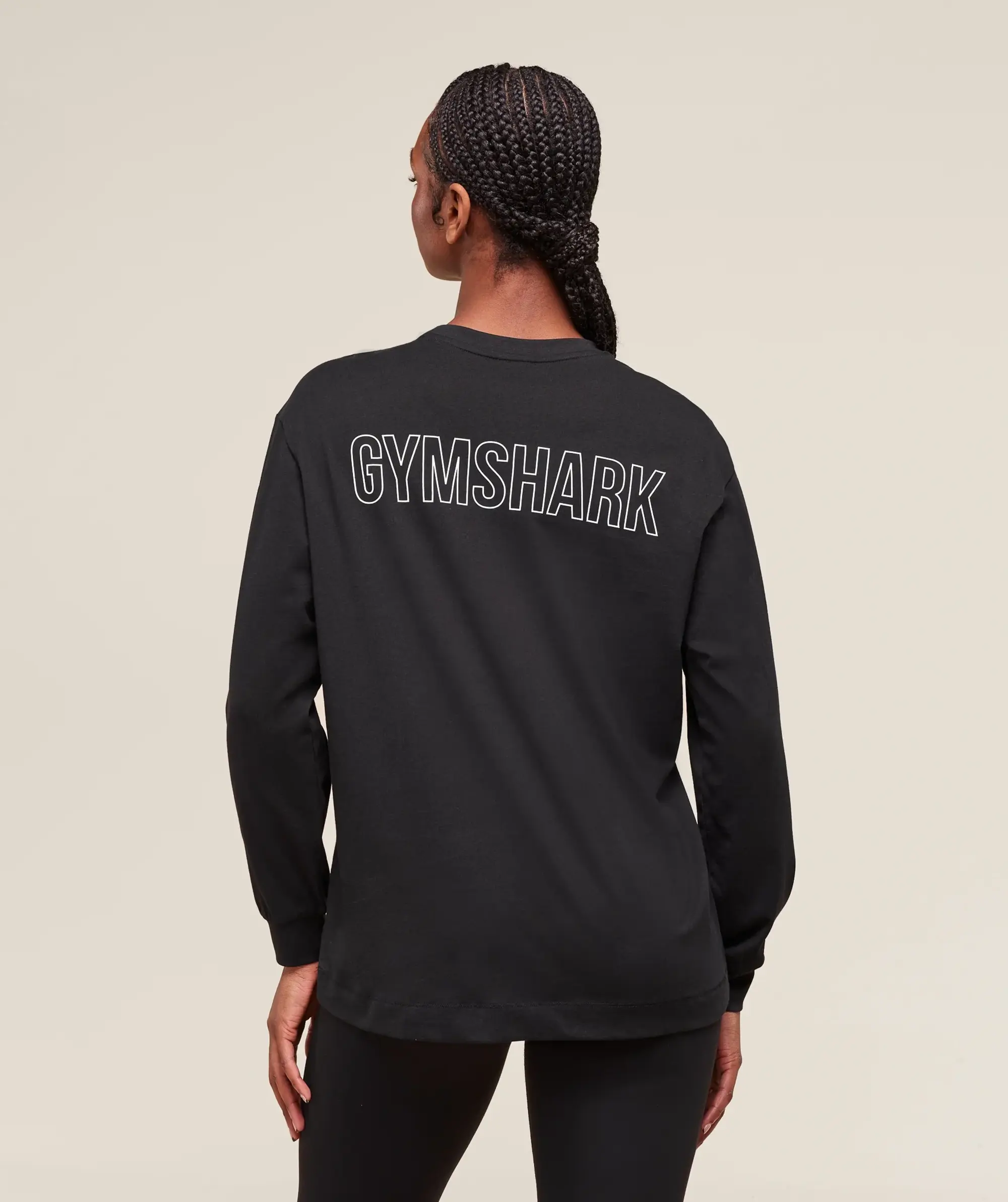  Trace Graphic Long Sleeve Top - Black