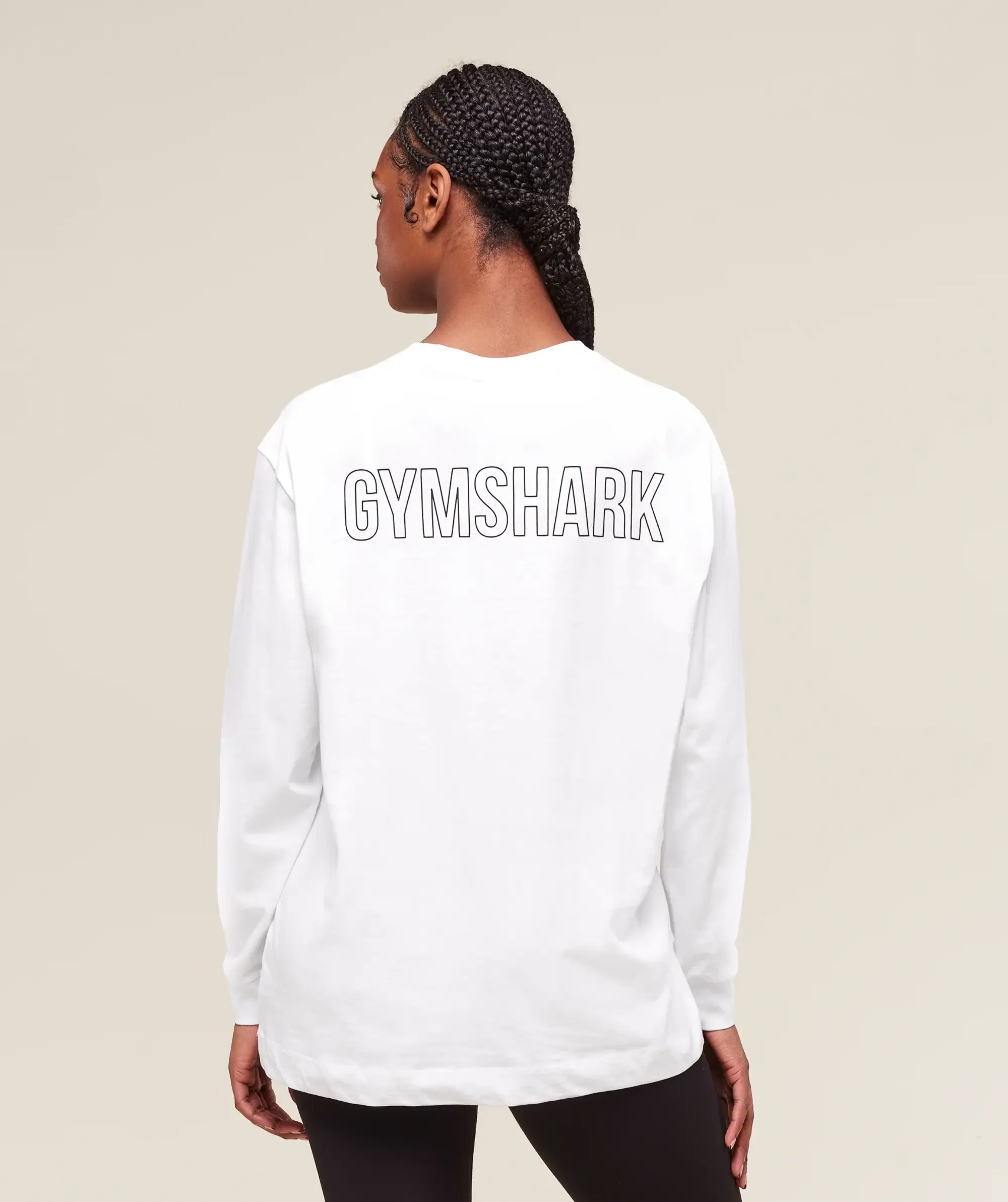  Trace Graphic Long Sleeve Top - White