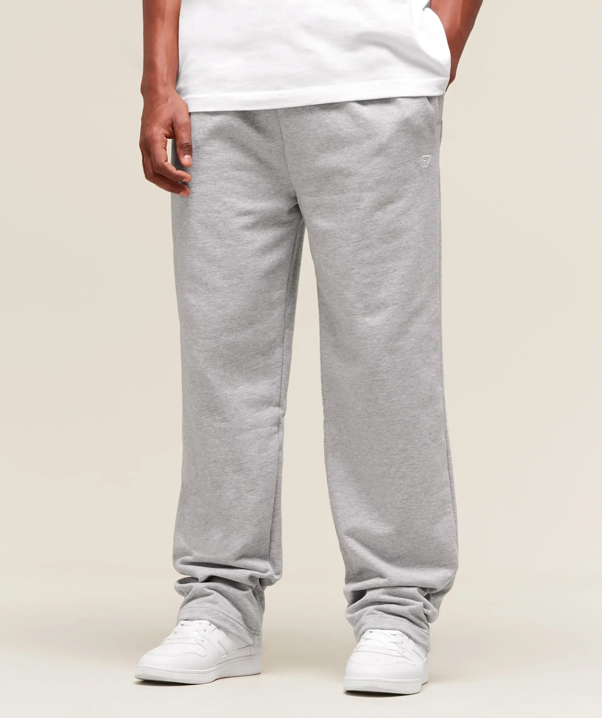  Rest Day Essentials Straight Leg Joggers - Light Grey Marl