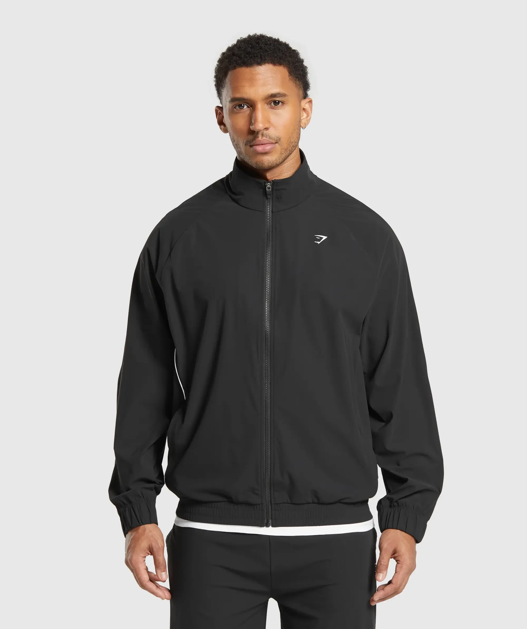  Contrast Track Top - Black