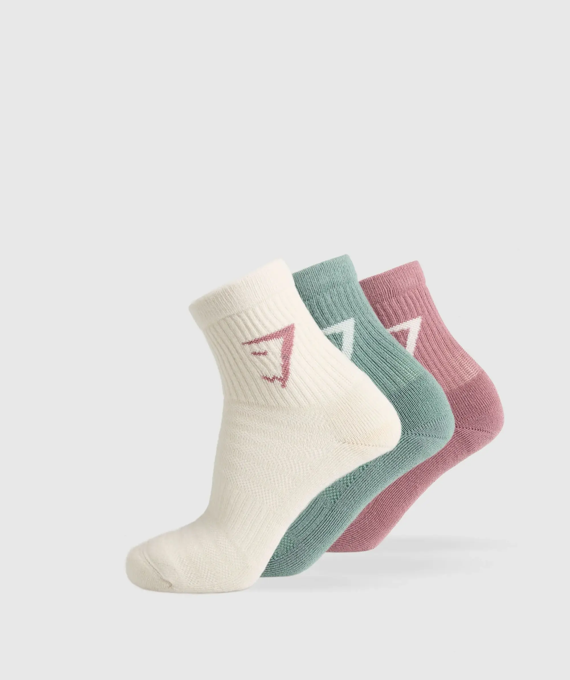  Midi Crew Sock 3pk - Calm Pink/Celeste Blue/Oat White
