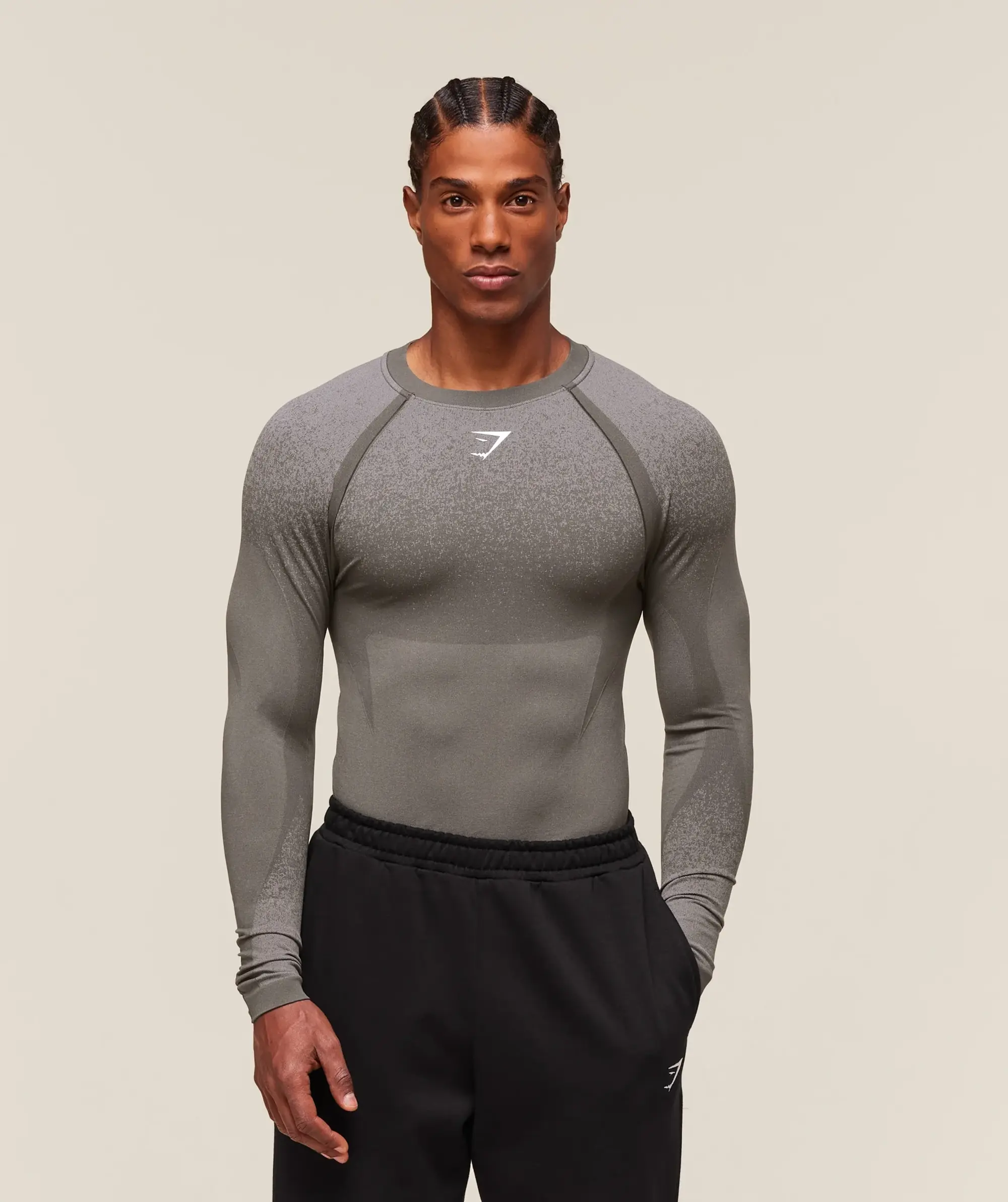  Shadow Seamless Long Sleeve T-Shirt - Meteor Grey