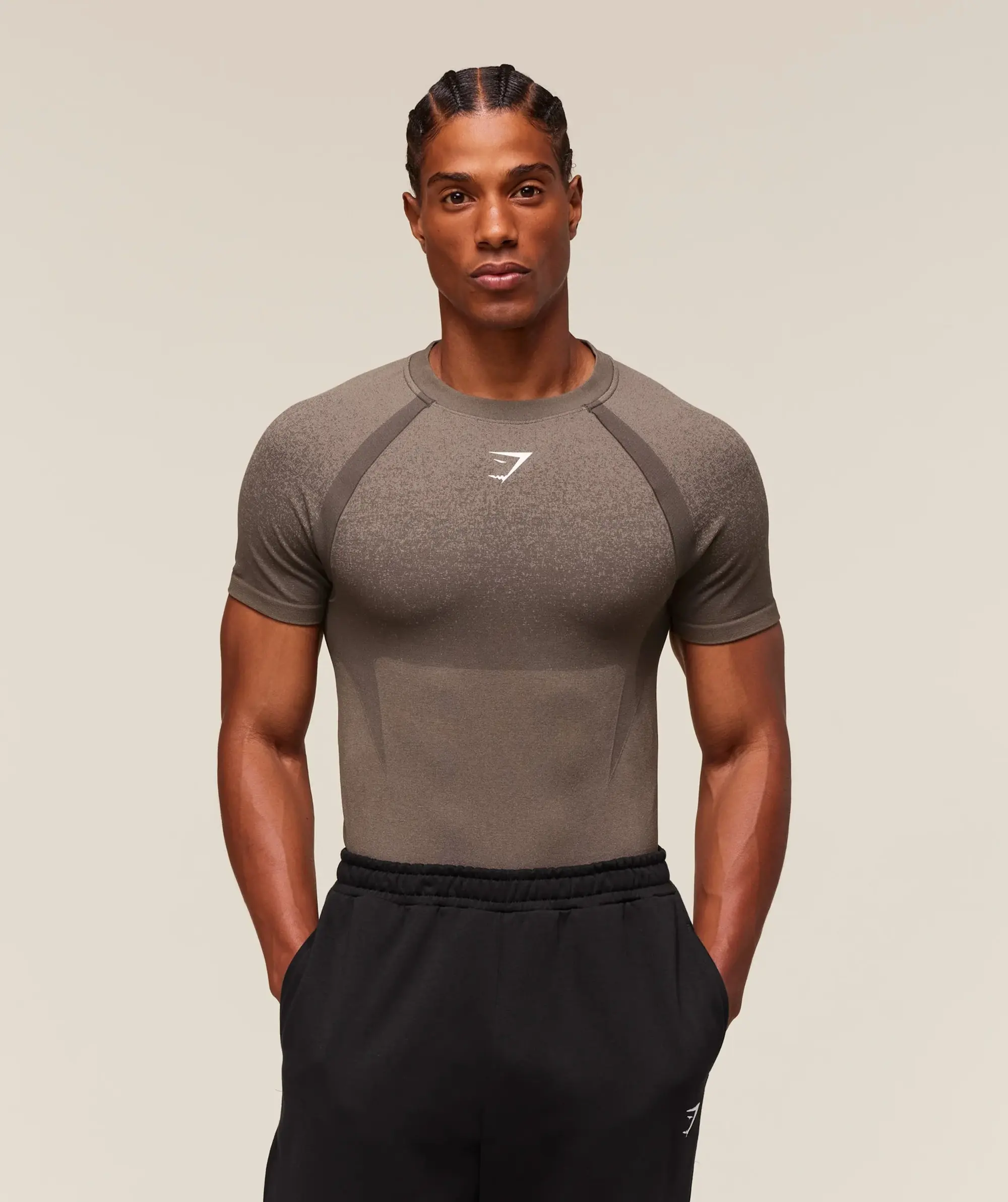  Shadow Seamless T Shirt - Camo Brown