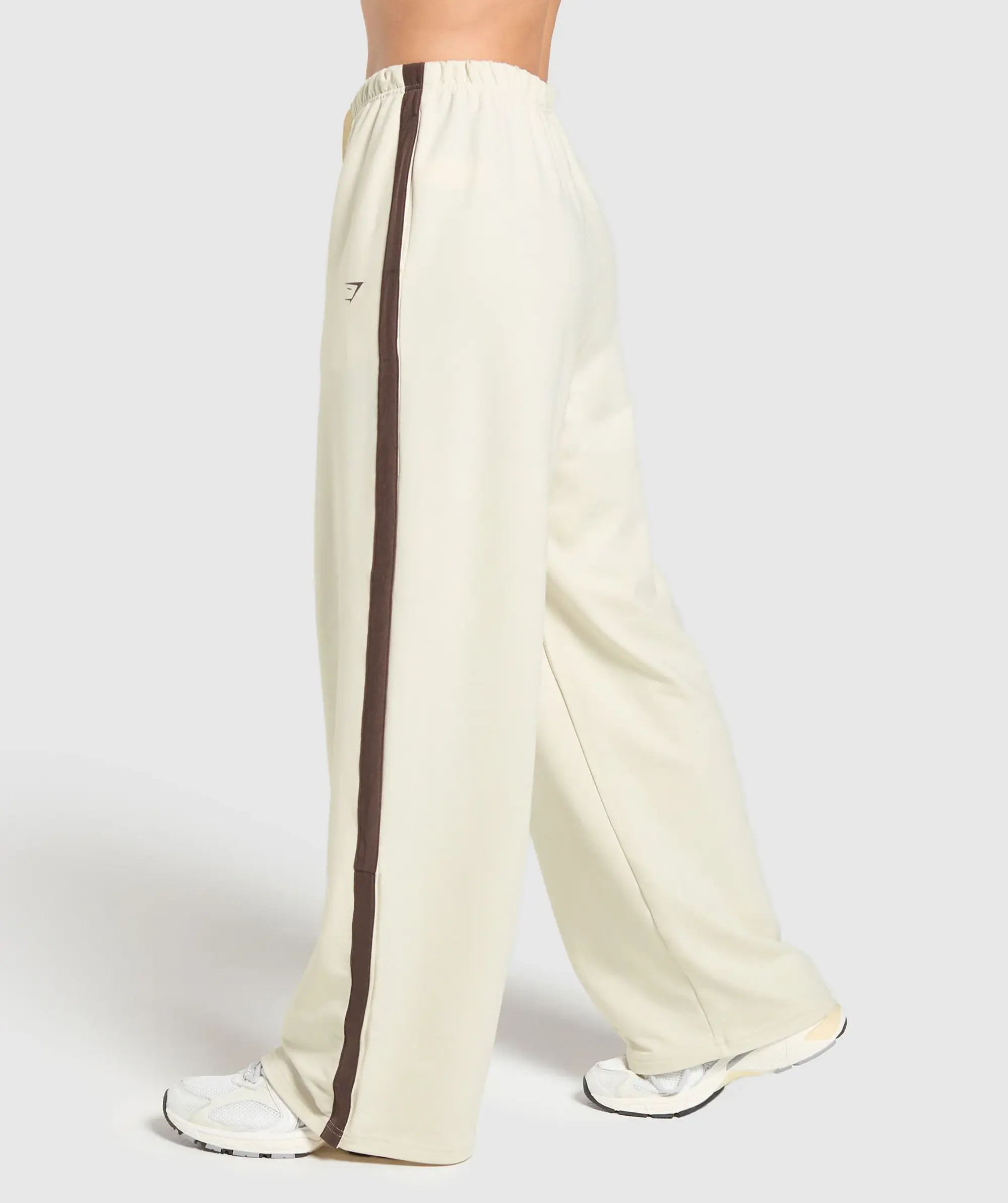  Retro Stripe Snap Pant - Oat White/Archive Brown