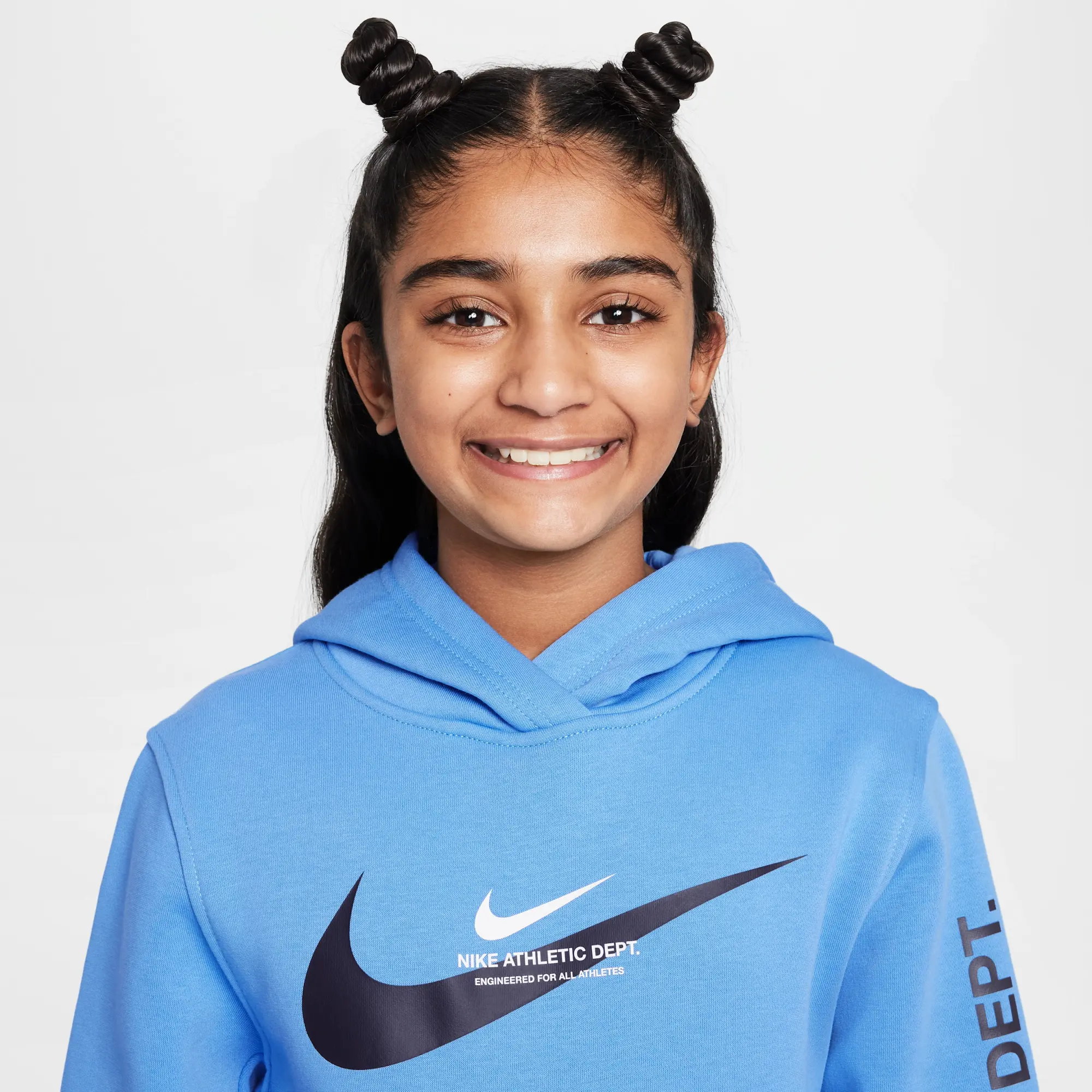 Nike Sportswear Older Kids' Fleece Pullover Hoodie - Blue - Cotton/Polyester