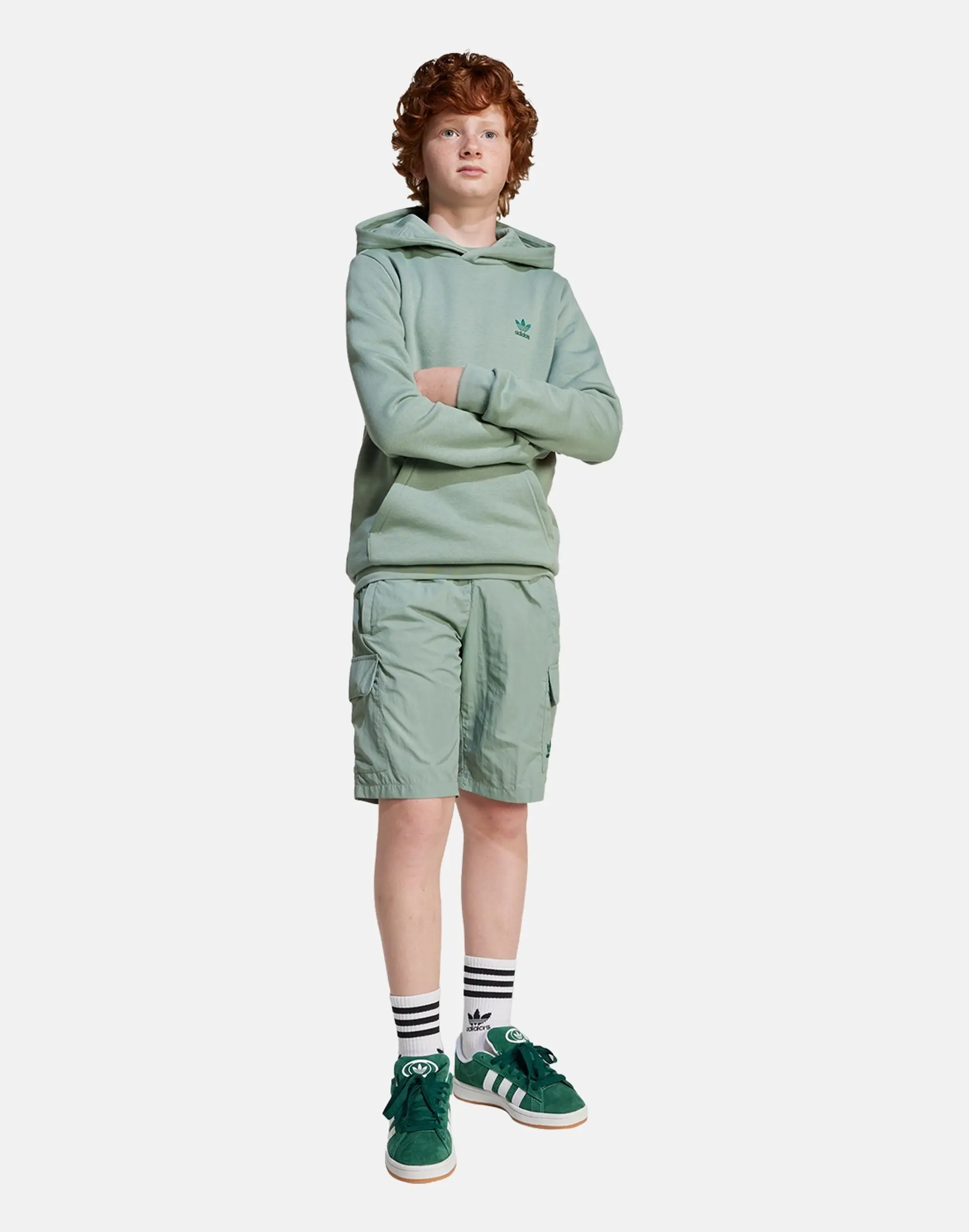 Adidas Originals Older Kids Cargo Shorts in Green 