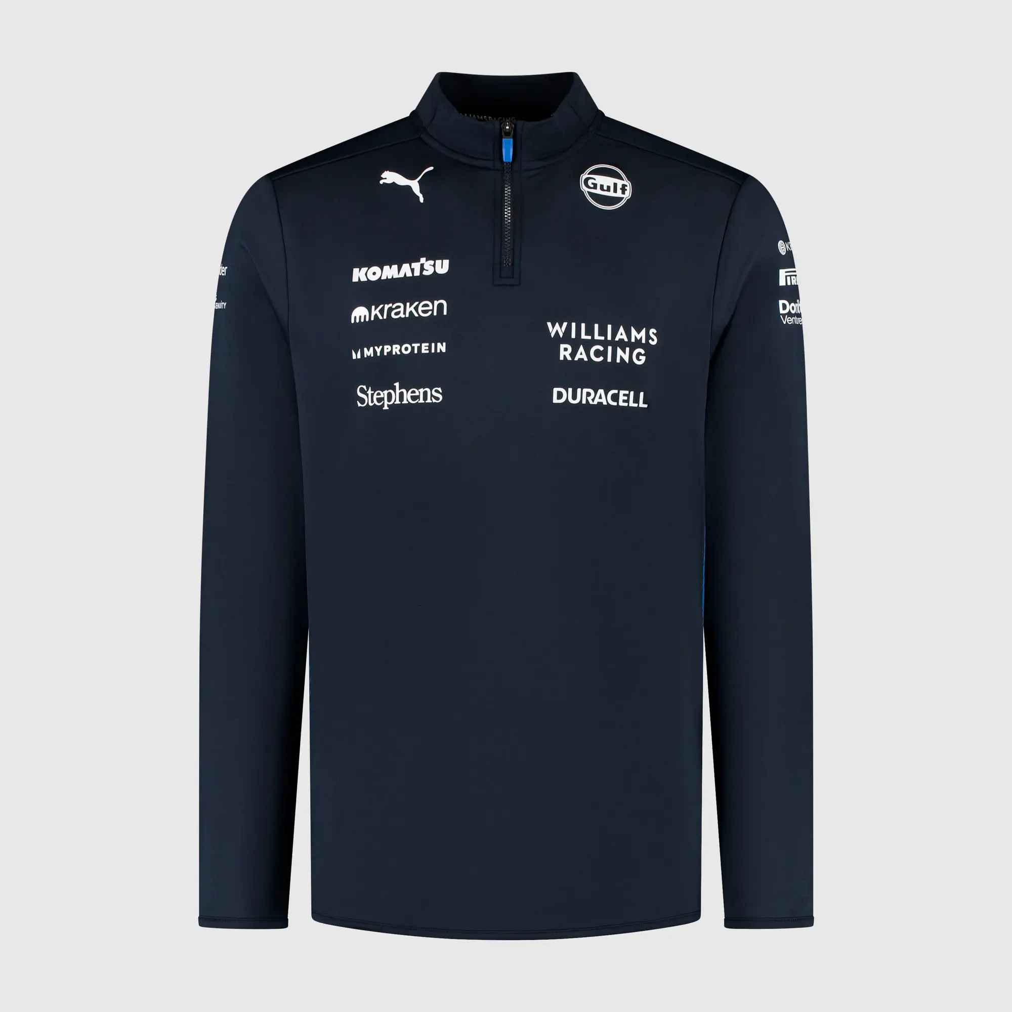 PUMA Williams Racing 2025 Replica 1/4 Zip Top Shirt Men, Dark Blue, size 3XL