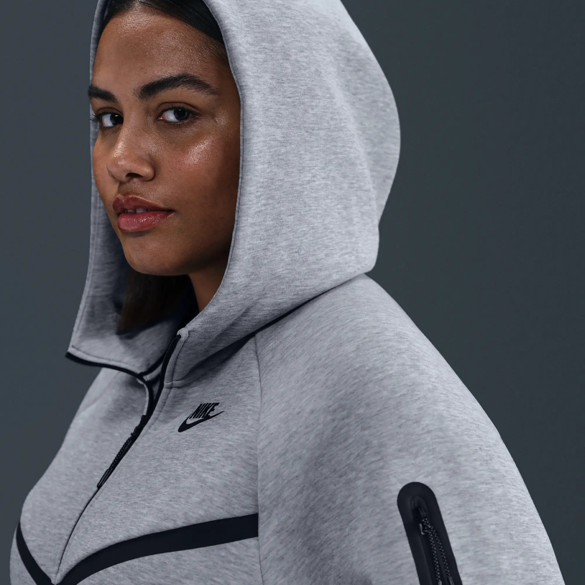 Nike Sportswear Tech Fleece Windrunner Women's Full-Zip Hoodie - Grey - Sustainable Materials