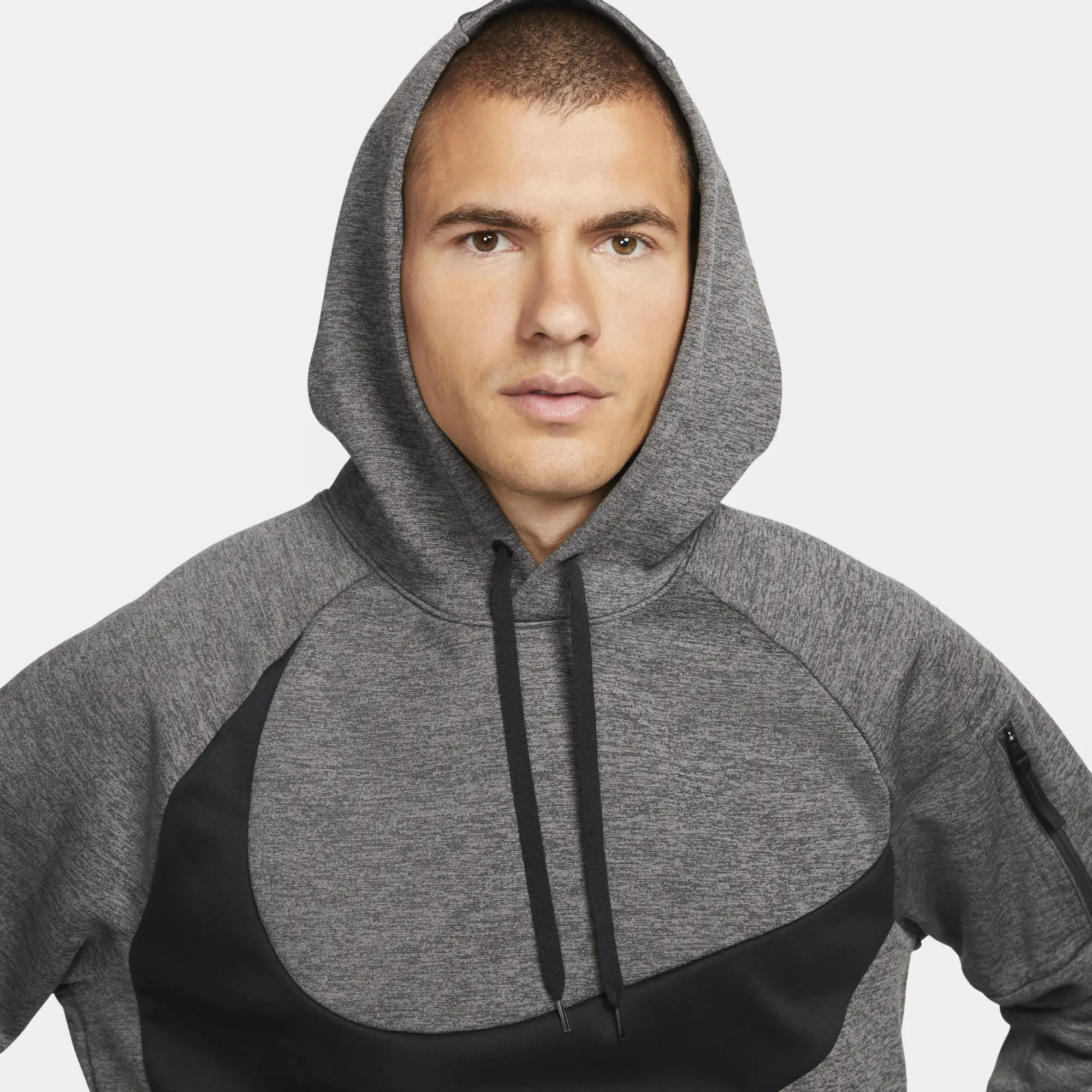 Nike Therma-FIT Men's Pullover Fitness Hoodie - Grey - Polyester