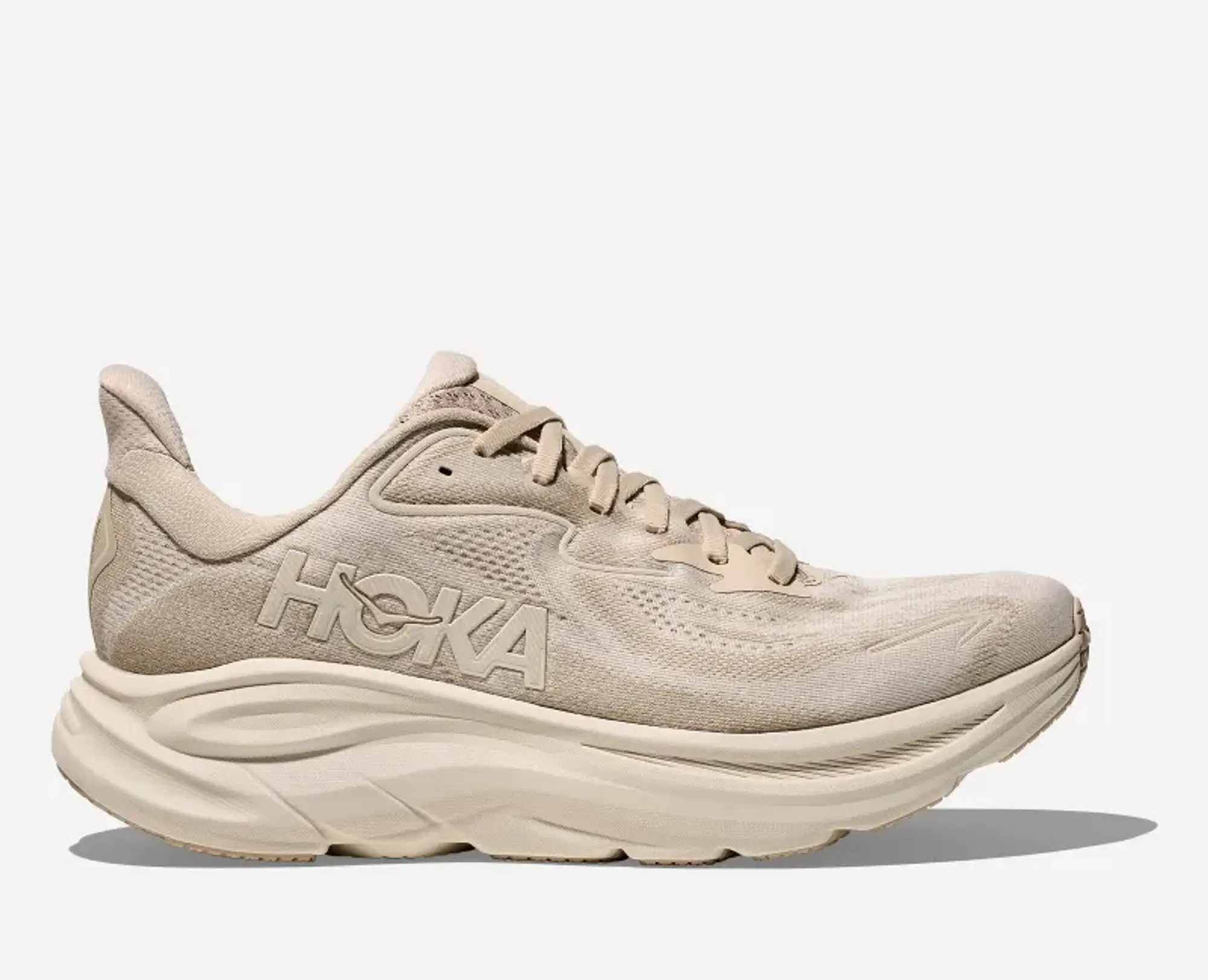 Hoka Men's Clifton 10 Road Running Shoes In Oatmeal/Oat Milk