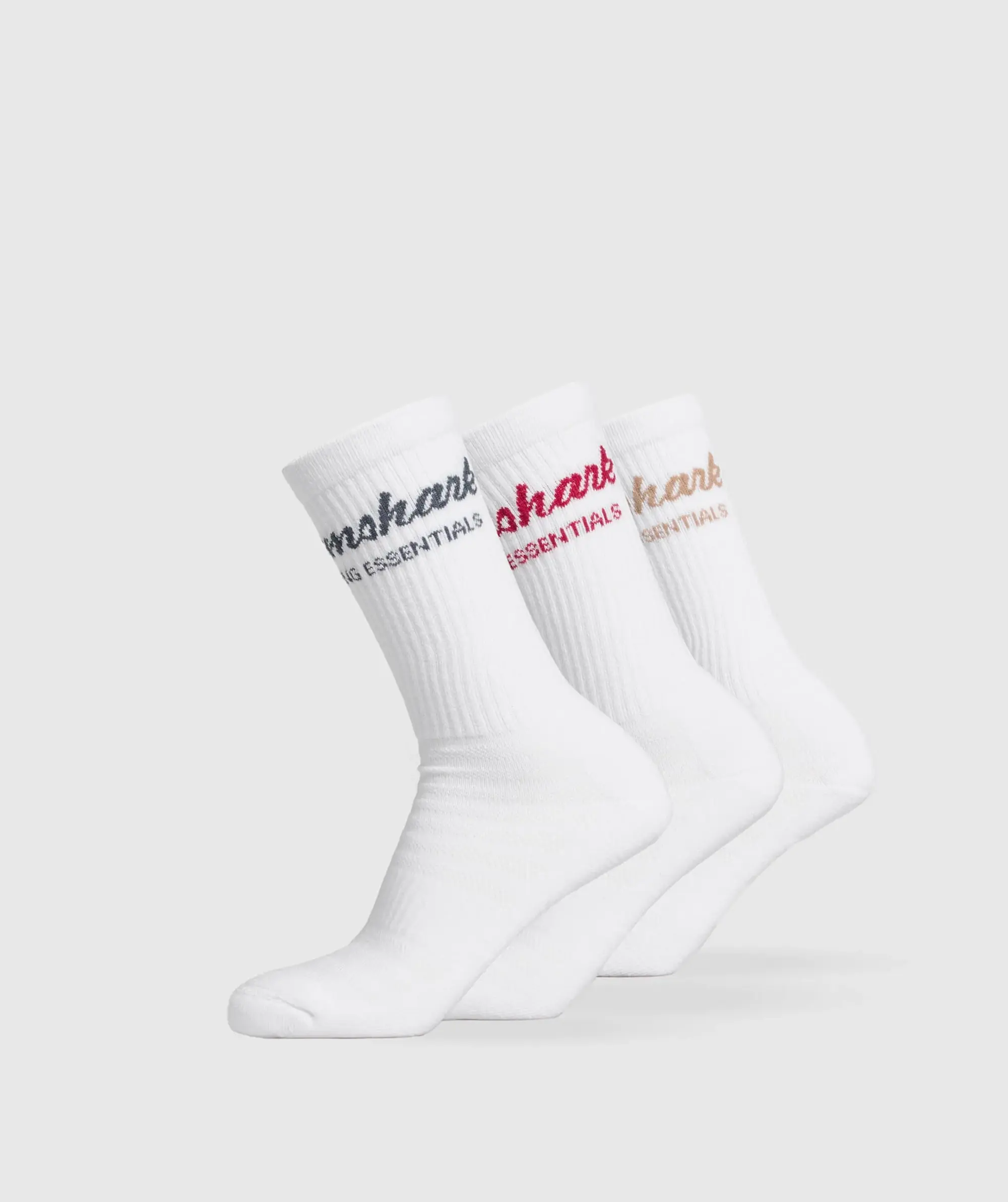  Trucker Crew Sock 3pk - White/Titanium Blue/Conditioning Red/Deep Fawn Brown