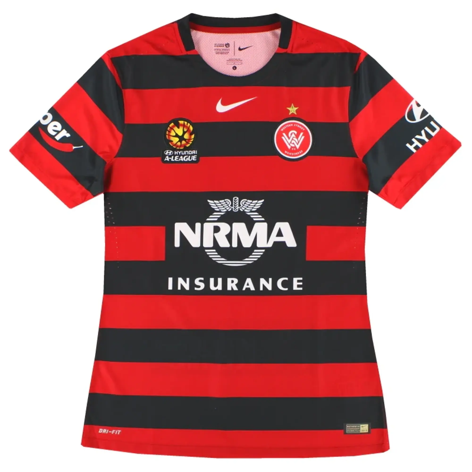 2015-16 Western Sydney Wanderers Nike Authentic Home Shirt *Mint* L - Other World Clubs / Mint / Large