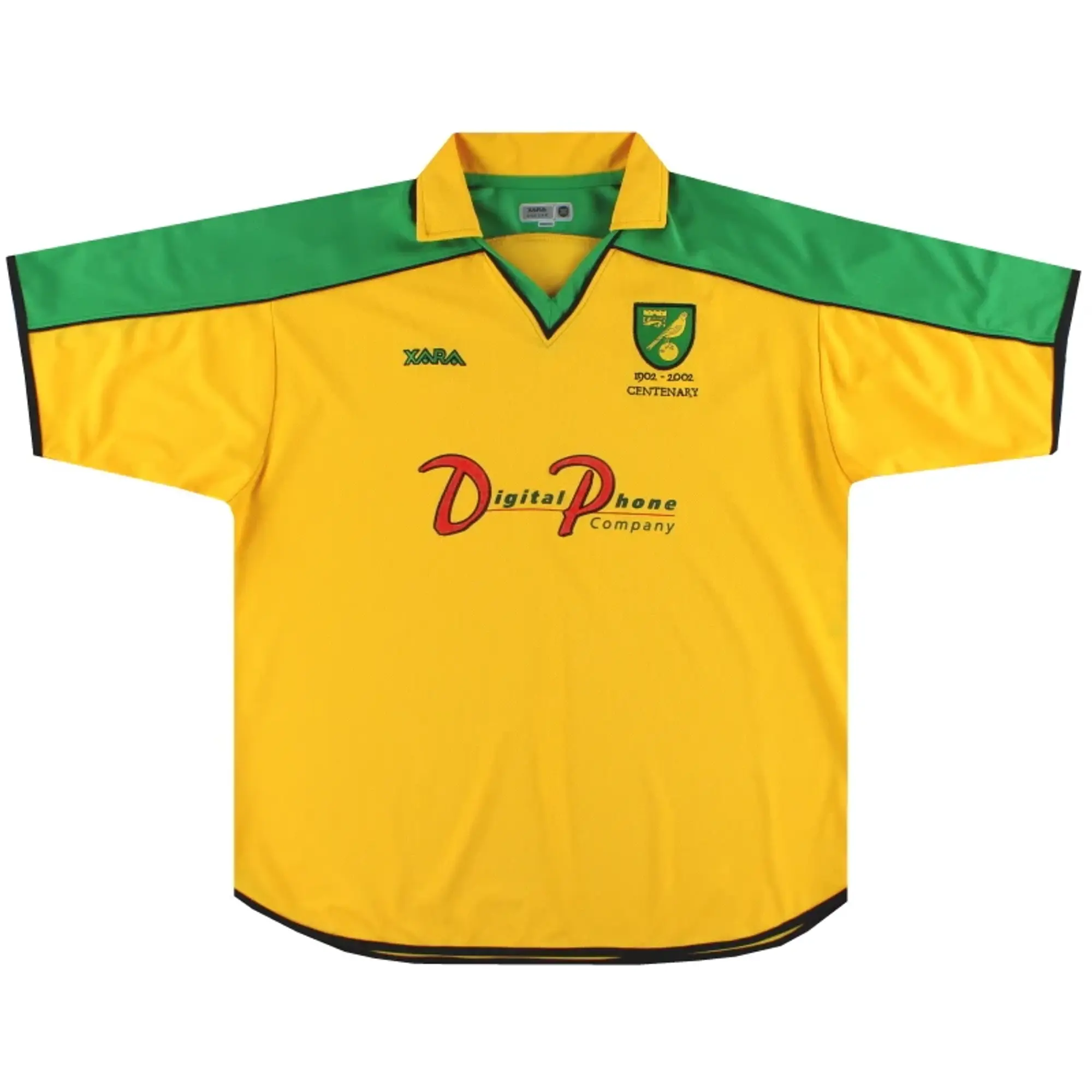 2001-03 Norwich City Xara Centenary Home Shirt M - Norwich City / Excellent / Medium