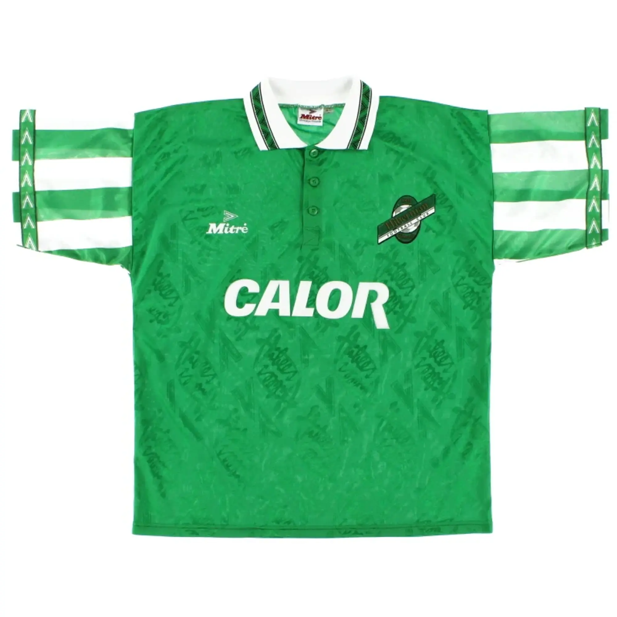 1994-96 Hibernian Mitre Home Shirt M - Other Scottish Clubs / Excellent / Medium