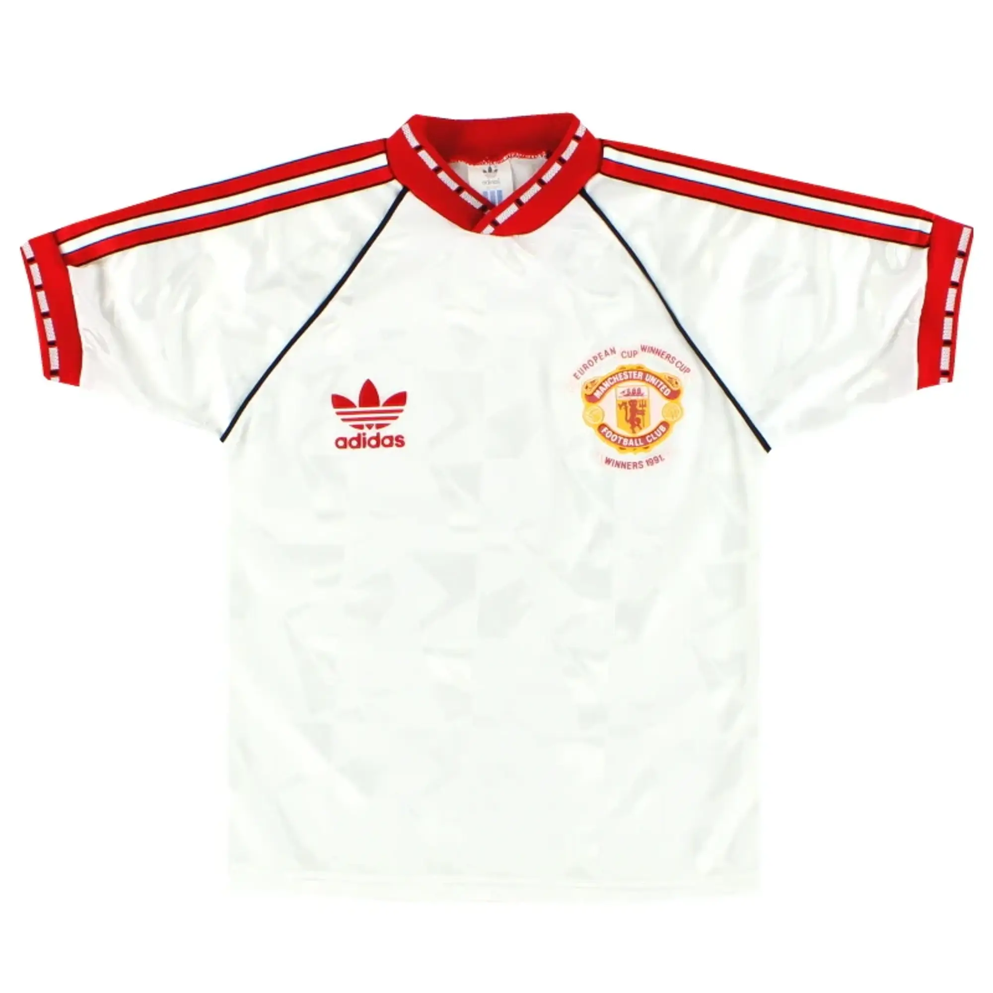 1991 Manchester United adidas ECWC Shirt Y - Manchester United / Excellent / Youth