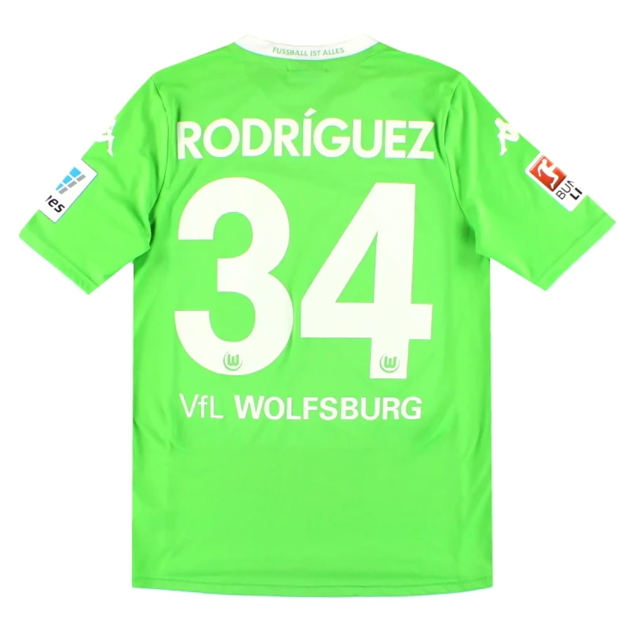 2014-15 Wolfsburg Kappa Home Shirt Rodriguez #34 S - Other German Clubs / Excellent / Small