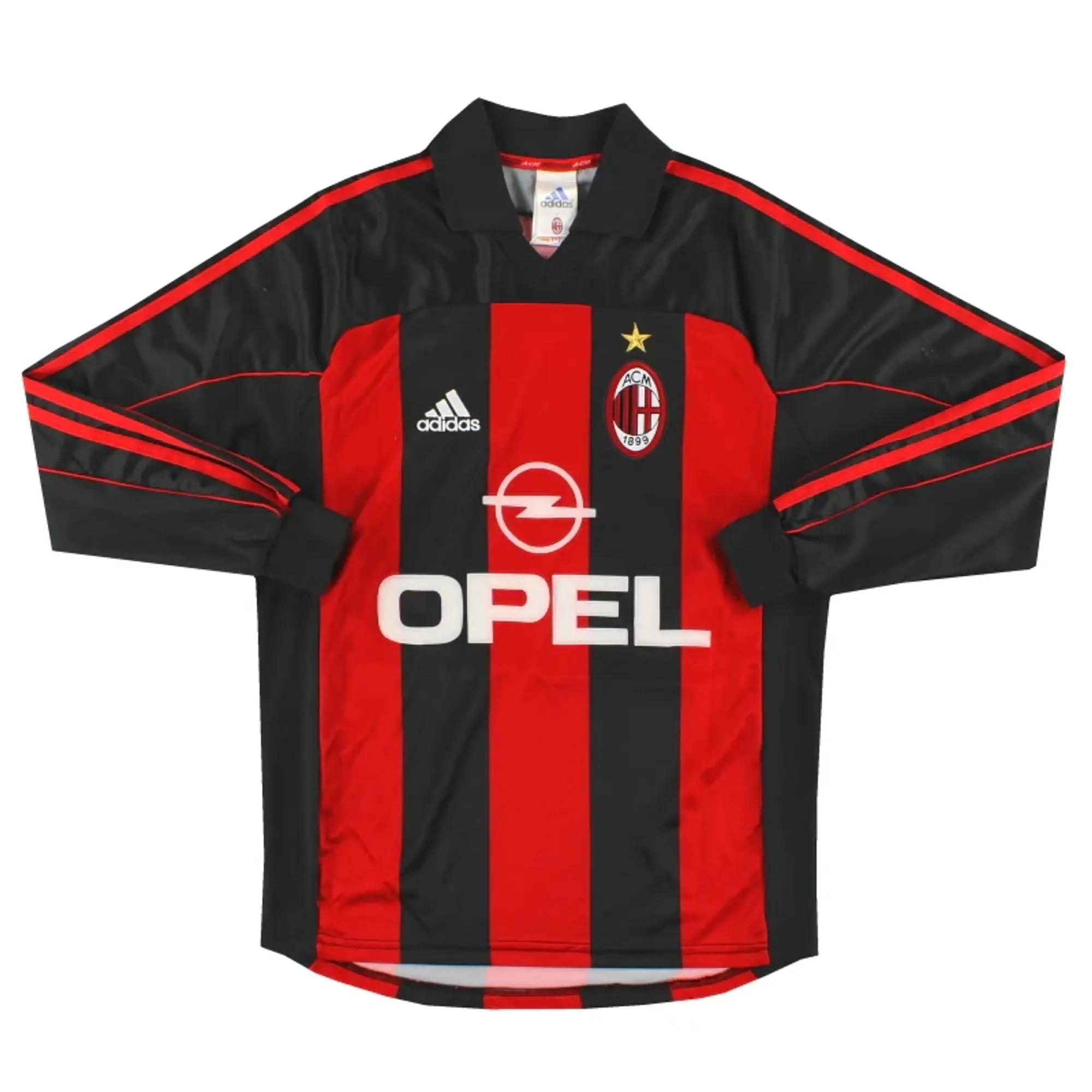 2000-02 AC Milan adidas Player Issue Home Shirt #8 L/S S - AC Milan / Very Good / Small