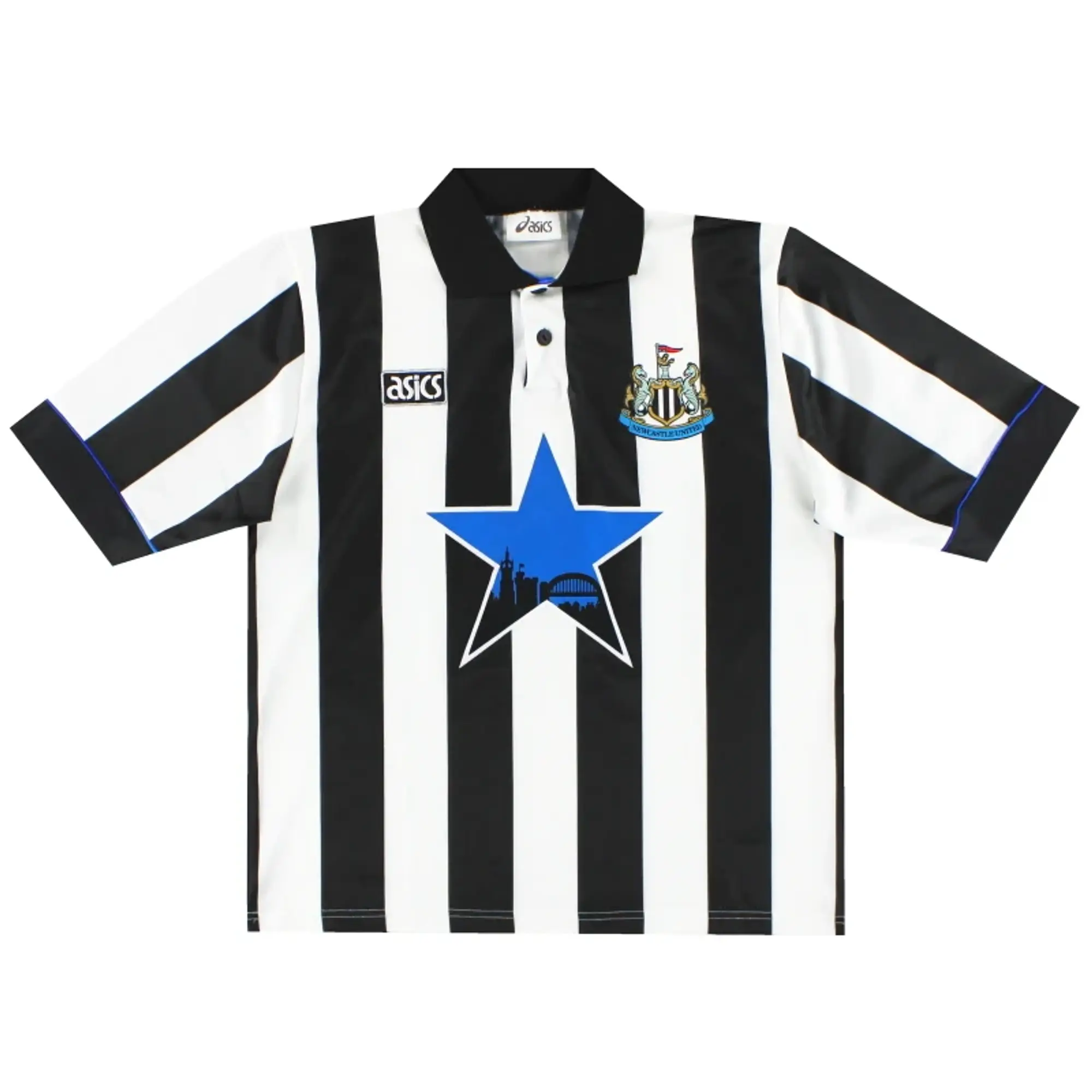 1993-95 Newcastle Asics Home Shirt M - Newcastle United / Excellent / Medium