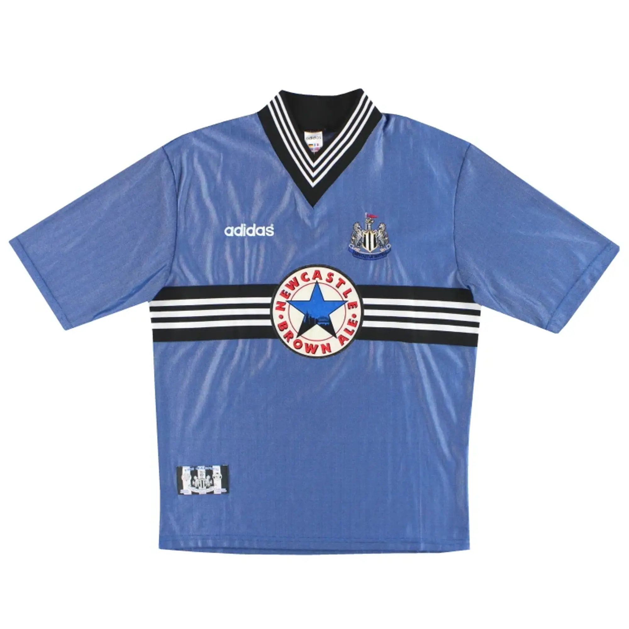 1996-97 Newcastle adidas Away Shirt Ginola #14 L - Newcastle United / Very good / Large