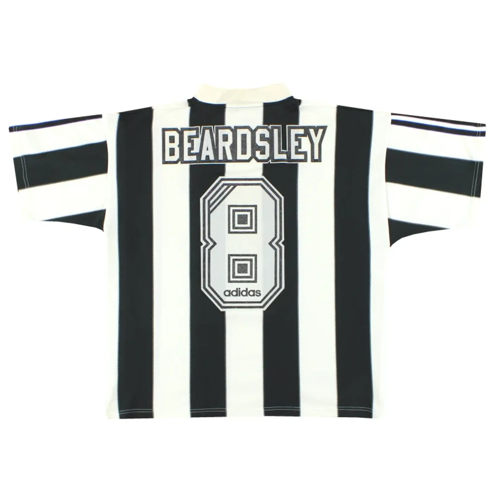 1995-97 Newcastle adidas Home Shirt Beardsley #8 M - Newcastle United / Very Good / Medium