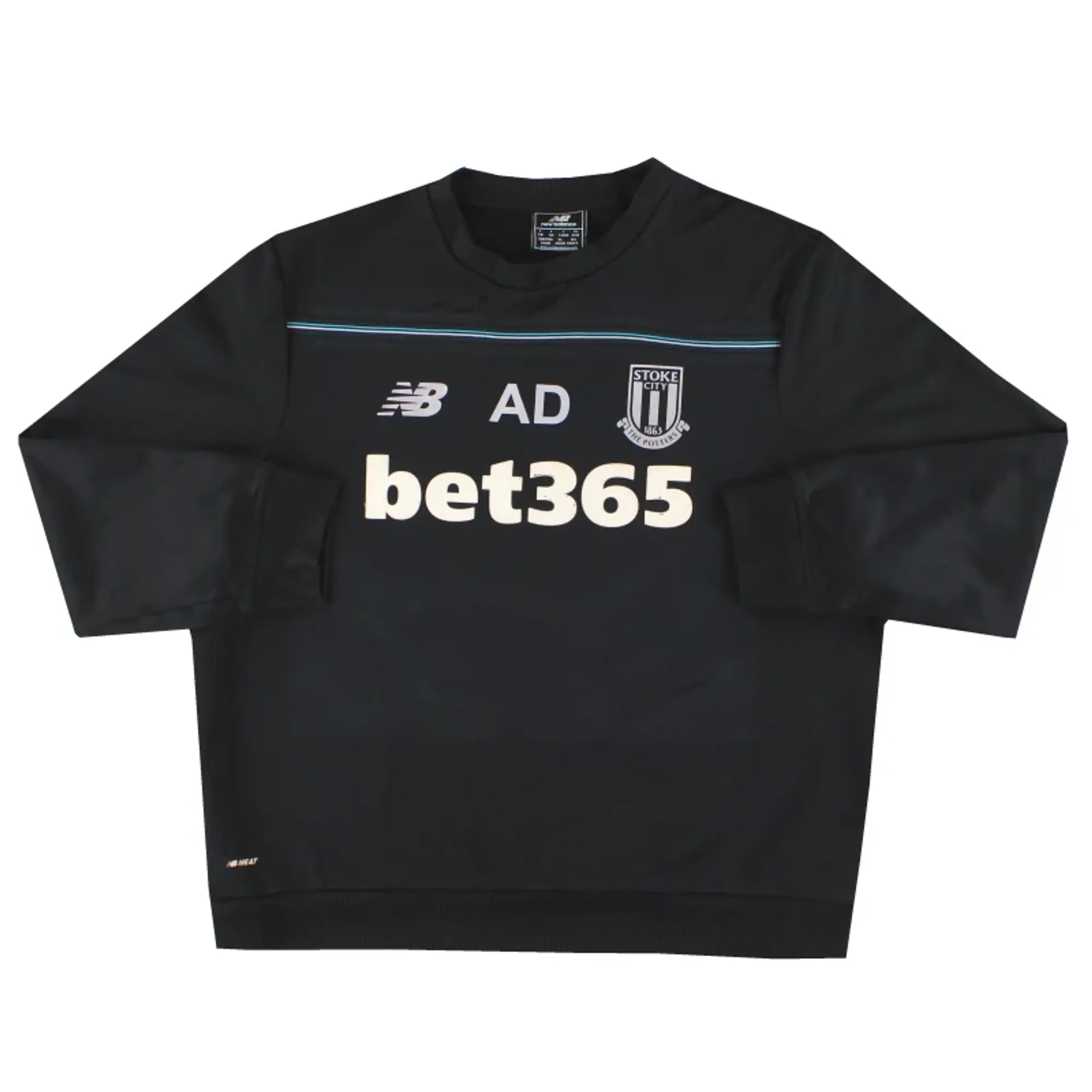 2015-16 Stoke New Balance Player Issue Training Sweatshirt 'AD' L - Stoke City / Very good / Large