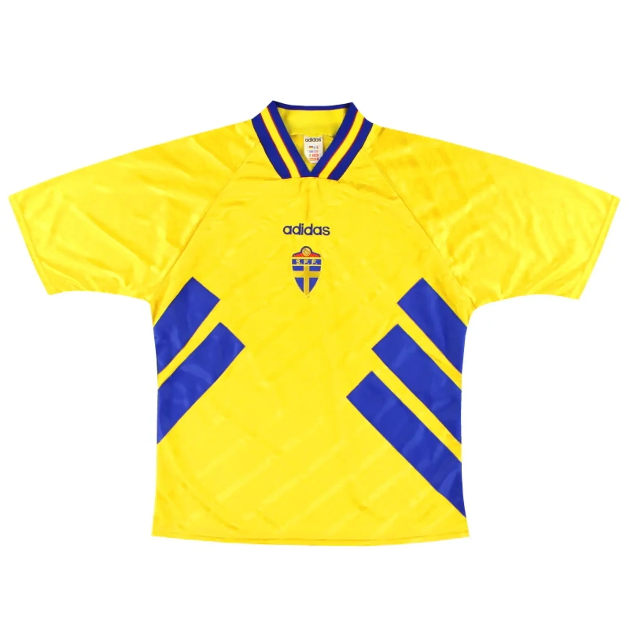 1994-96 Sweden adidas Home Shirt L - Sweden / Very Good / Large