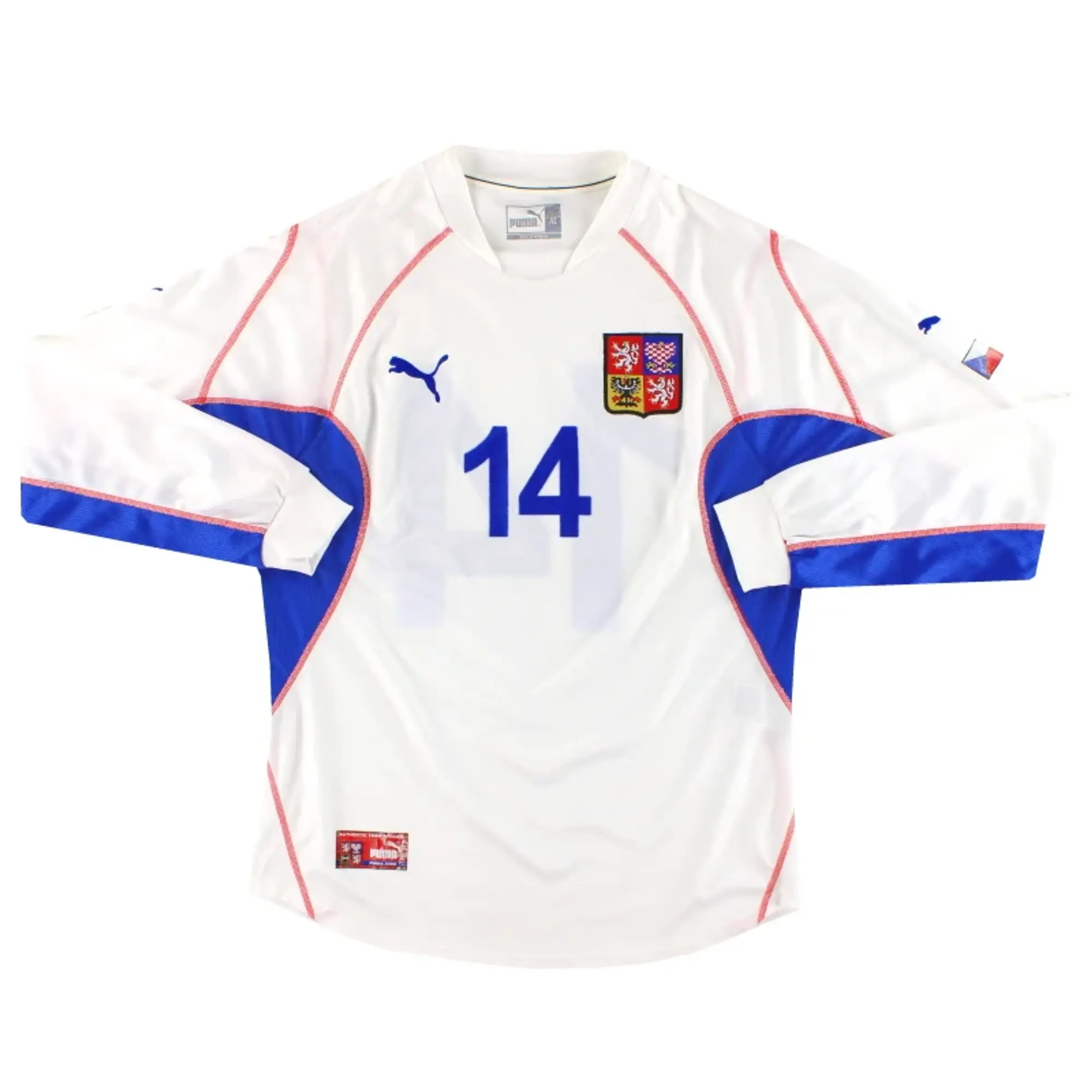 2002-04 Czech Republic Puma Away Shirt #14 L/S XL - Czech Republic / Very Good / XL